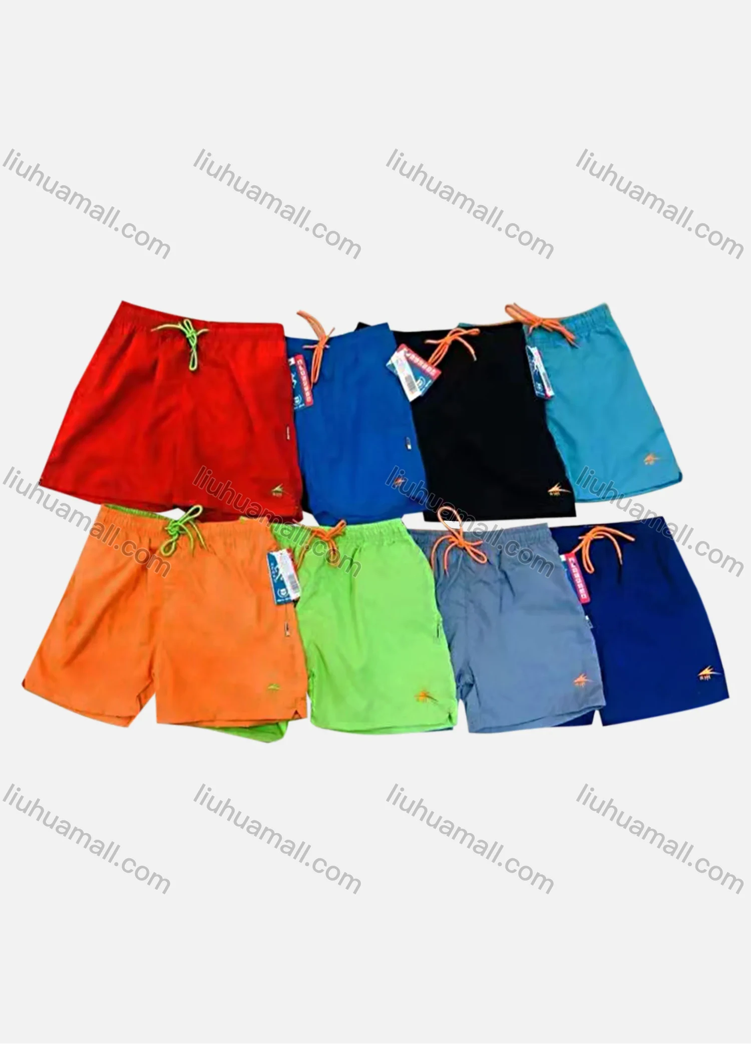 Wholesale Men's Casual Plain Embroidery Logo Drawstring Shorts 112# - Liuhuamall