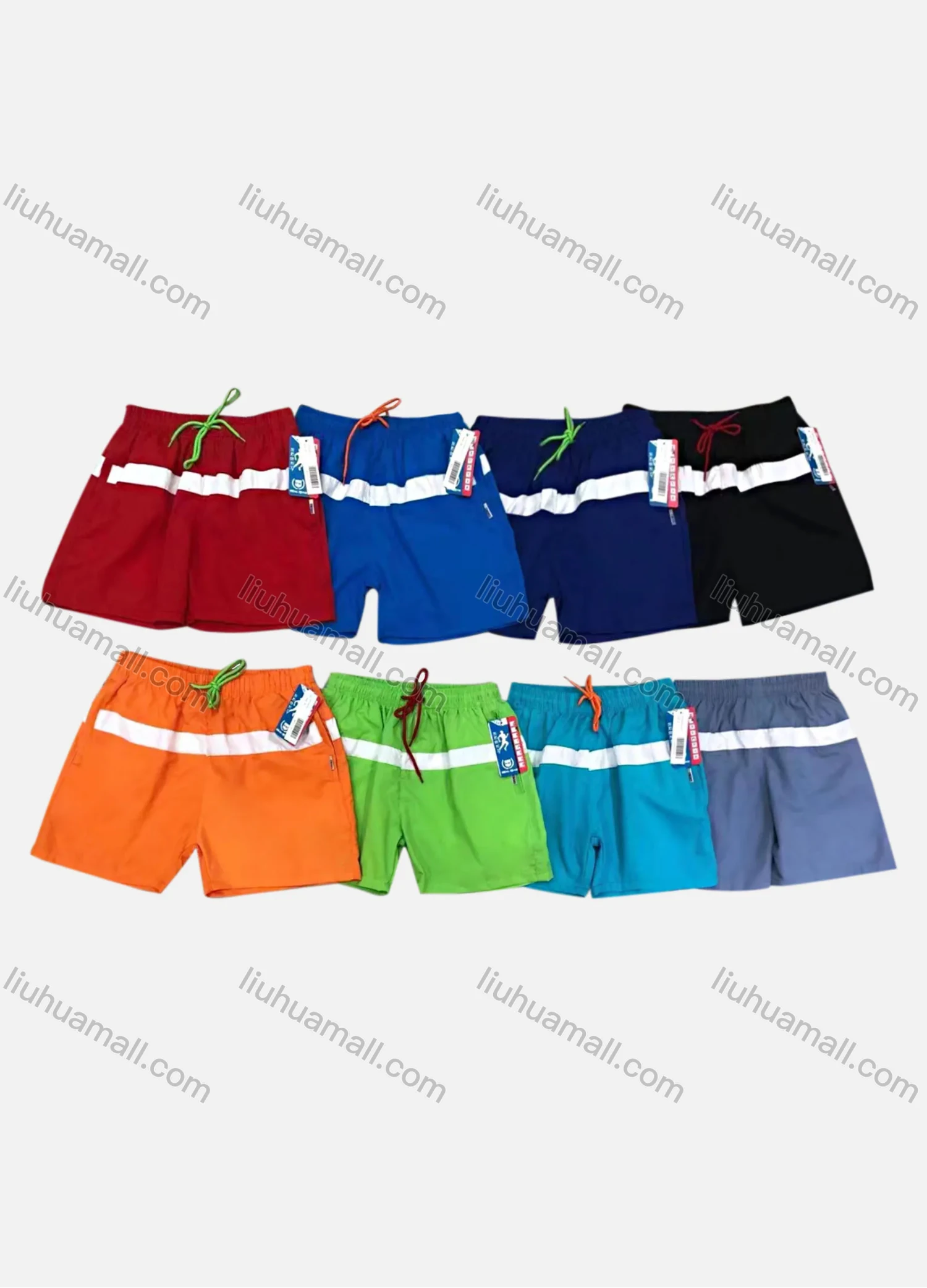 Wholesale Men's Casual Colorblock Drawstring Shorts 111# - Liuhuamall