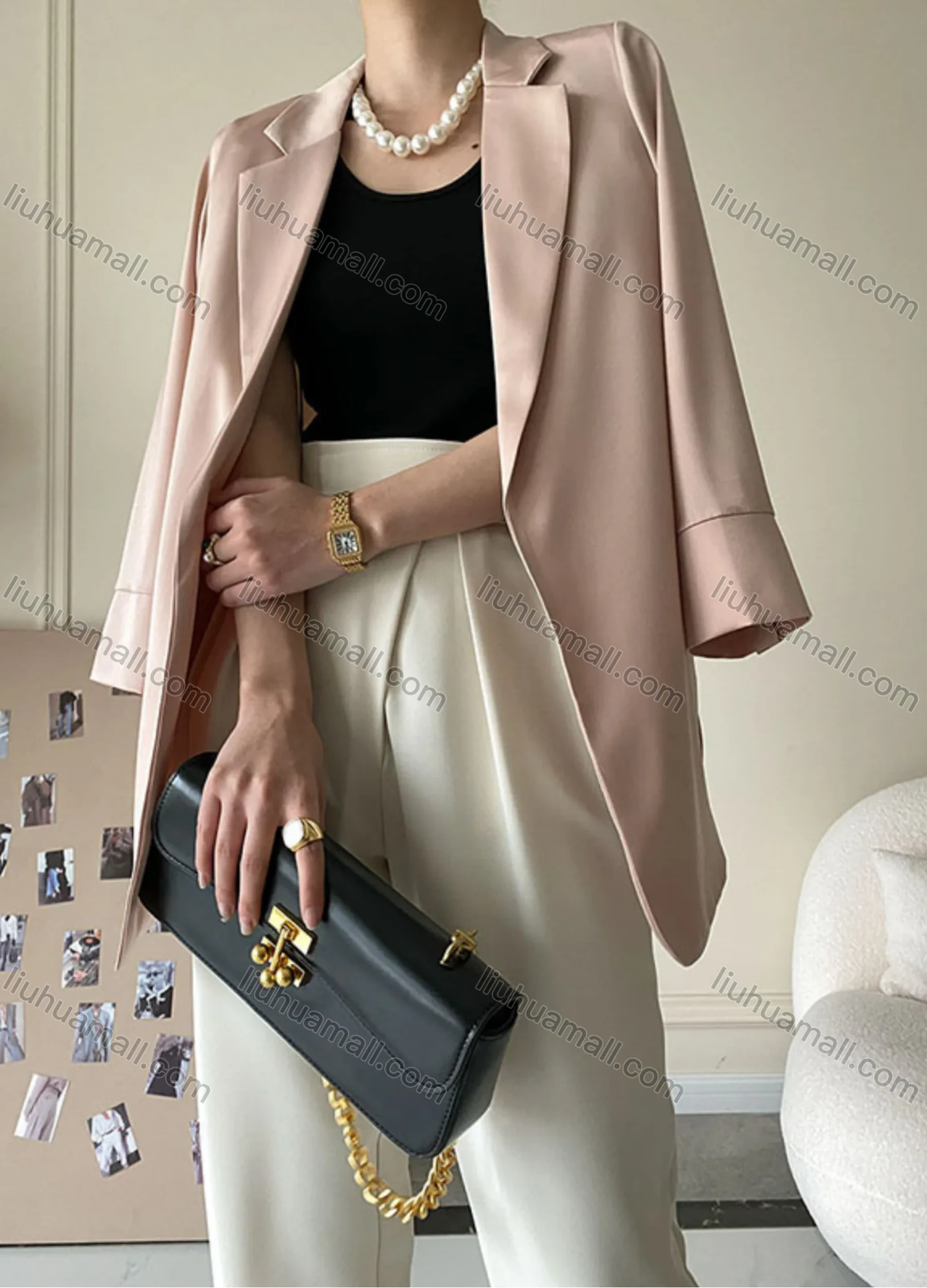 Wholesale Women's Plain Lapel Long Sleeve Suit Jacket SN1267# - Liuhuamall