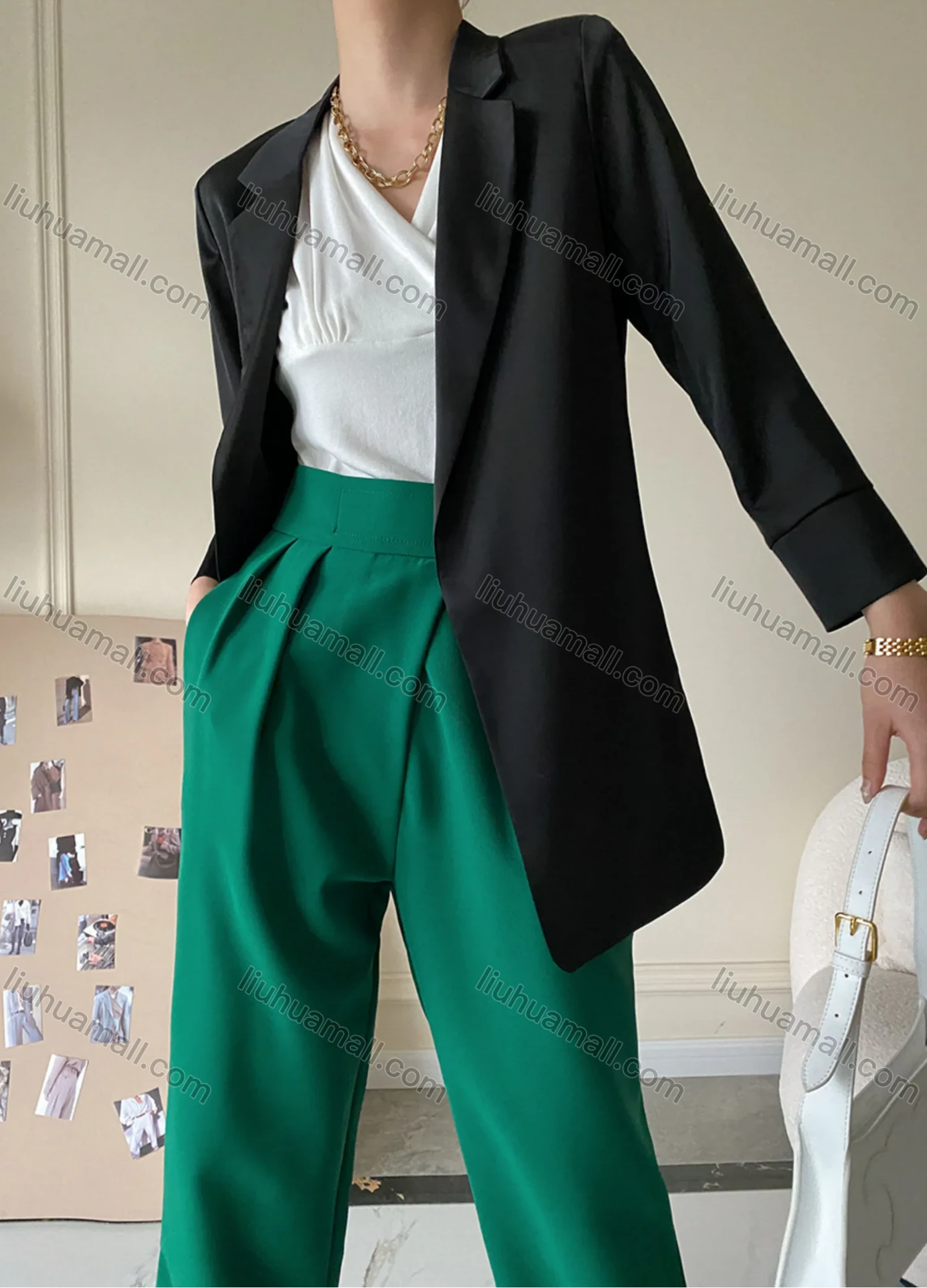 Wholesale Women's Plain Lapel Long Sleeve Suit Jacket SN1267# - Liuhuamall