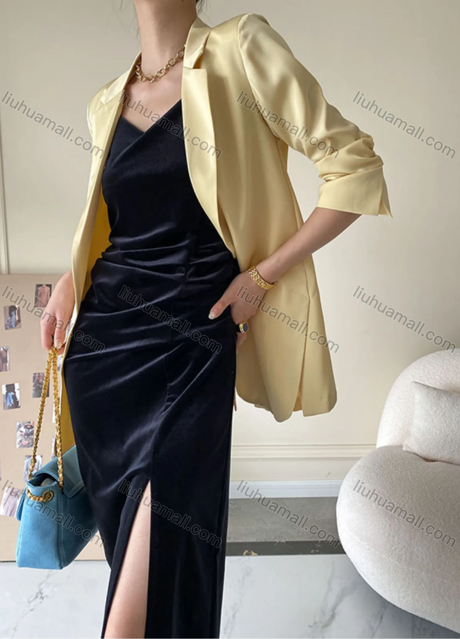 Wholesale Women's Plain Lapel Long Sleeve Suit Jacket SN1267# - Liuhuamall