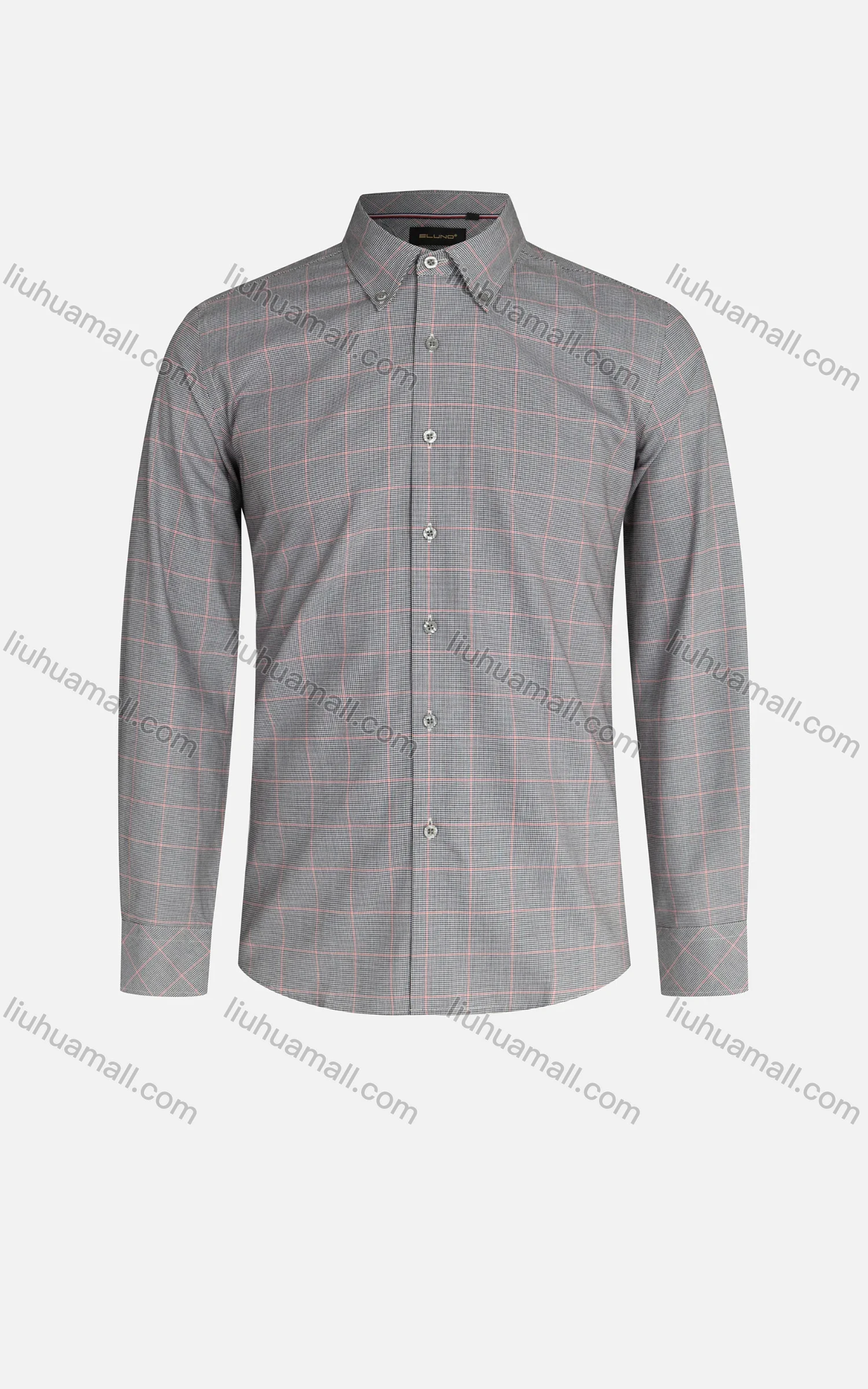 Wholesale Men's Slim Fit Long Sleeve Button Down Collar Plaid Print Shirts - Liuhuamall