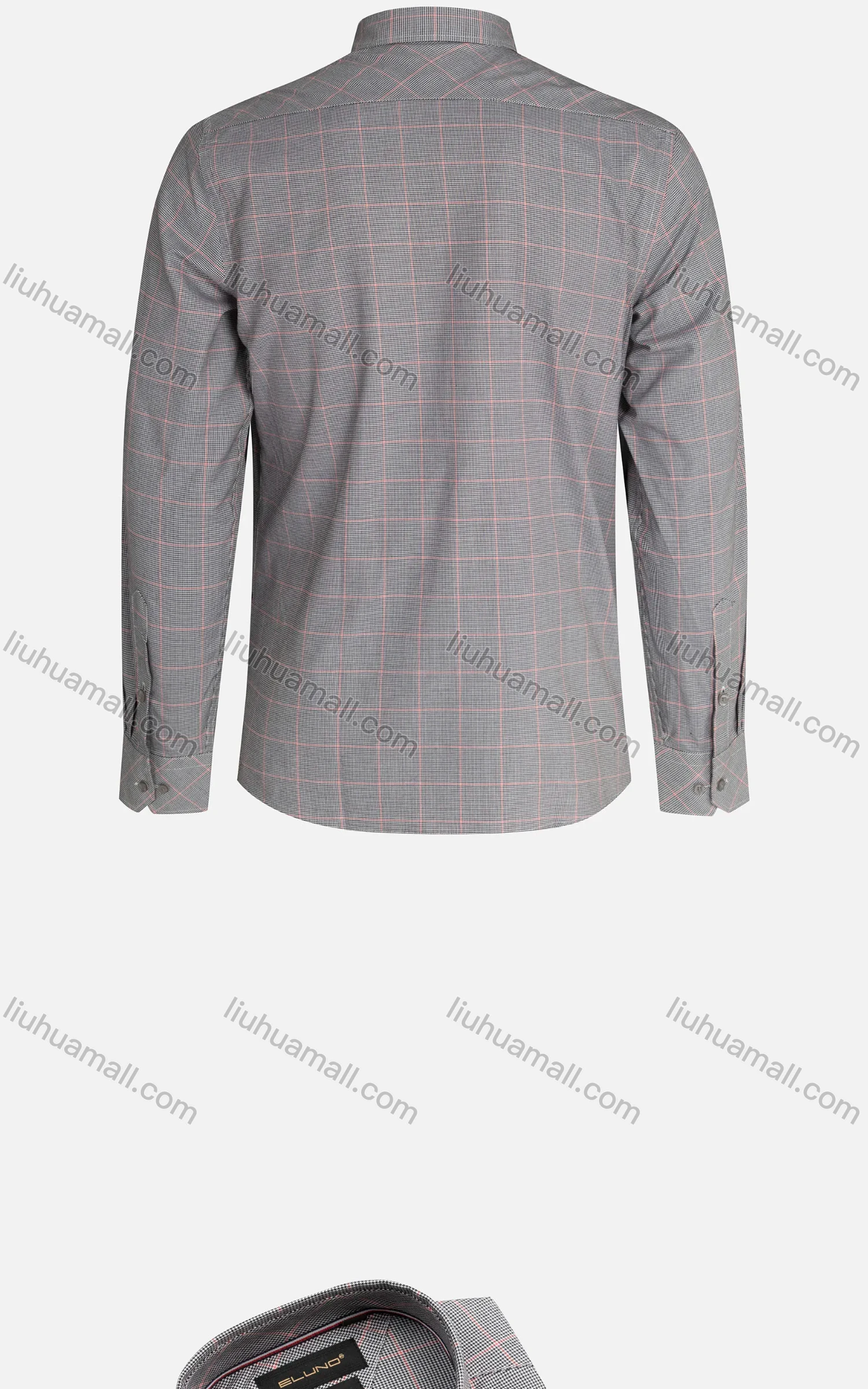 Wholesale Men's Slim Fit Long Sleeve Button Down Collar Plaid Print Shirts - Liuhuamall