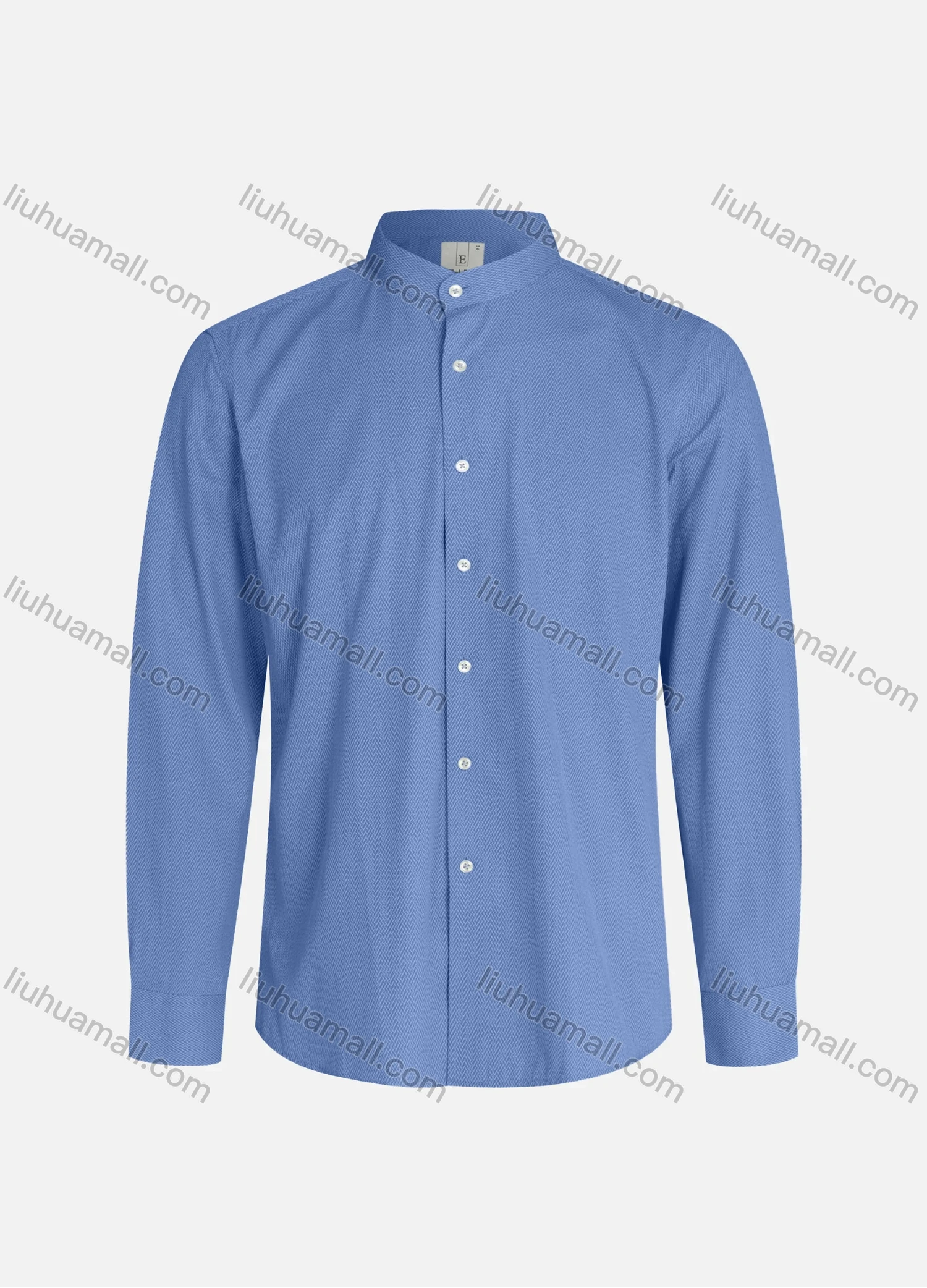 Wholesale Men's Slim Fit Mandarin Collar Long Sleeve Button Down Allover Print Shirts - Liuhuamall
