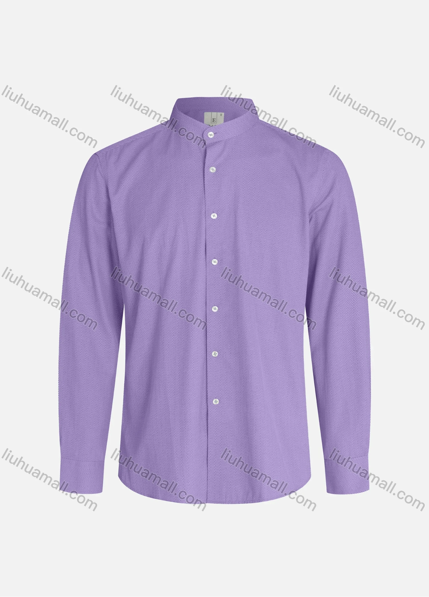 Wholesale Men's Slim Fit Mandarin Collar Long Sleeve Button Down Allover Print Shirts - Liuhuamall
