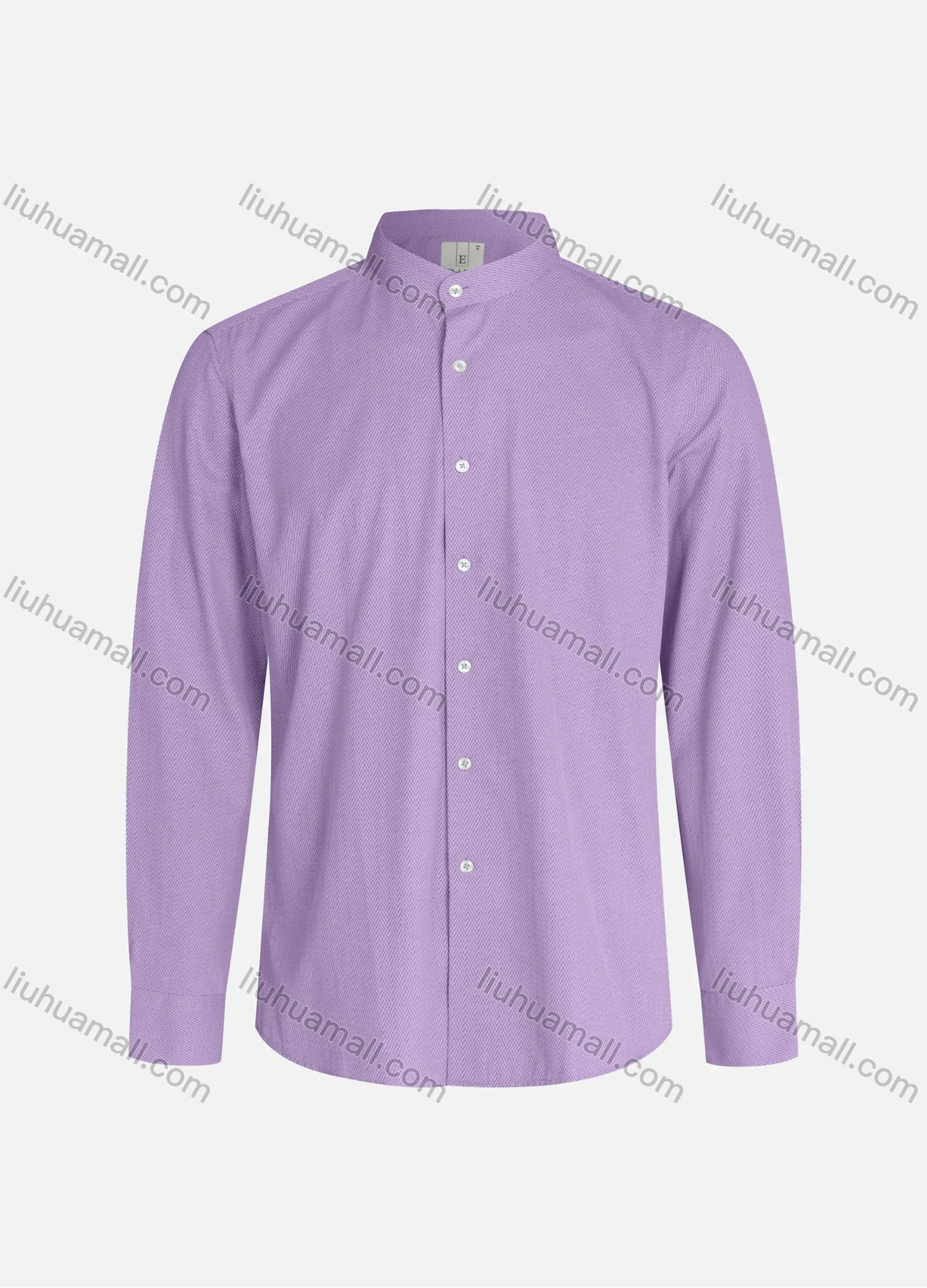 Wholesale Men's Slim Fit Mandarin Collar Long Sleeve Button Down Allover Print Shirts - Liuhuamall