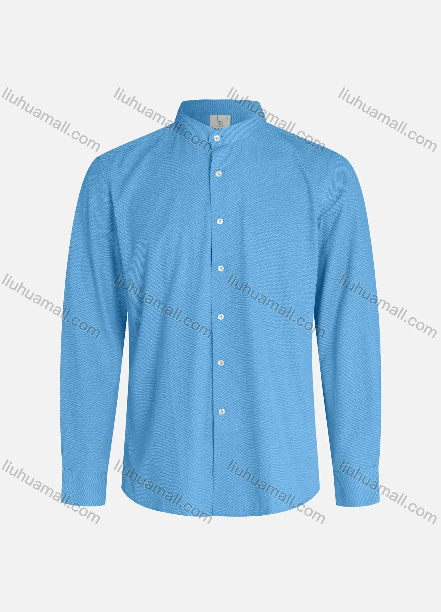 Wholesale Men's Slim Fit Mandarin Collar Long Sleeve Button Down Allover Print Shirts - Liuhuamall
