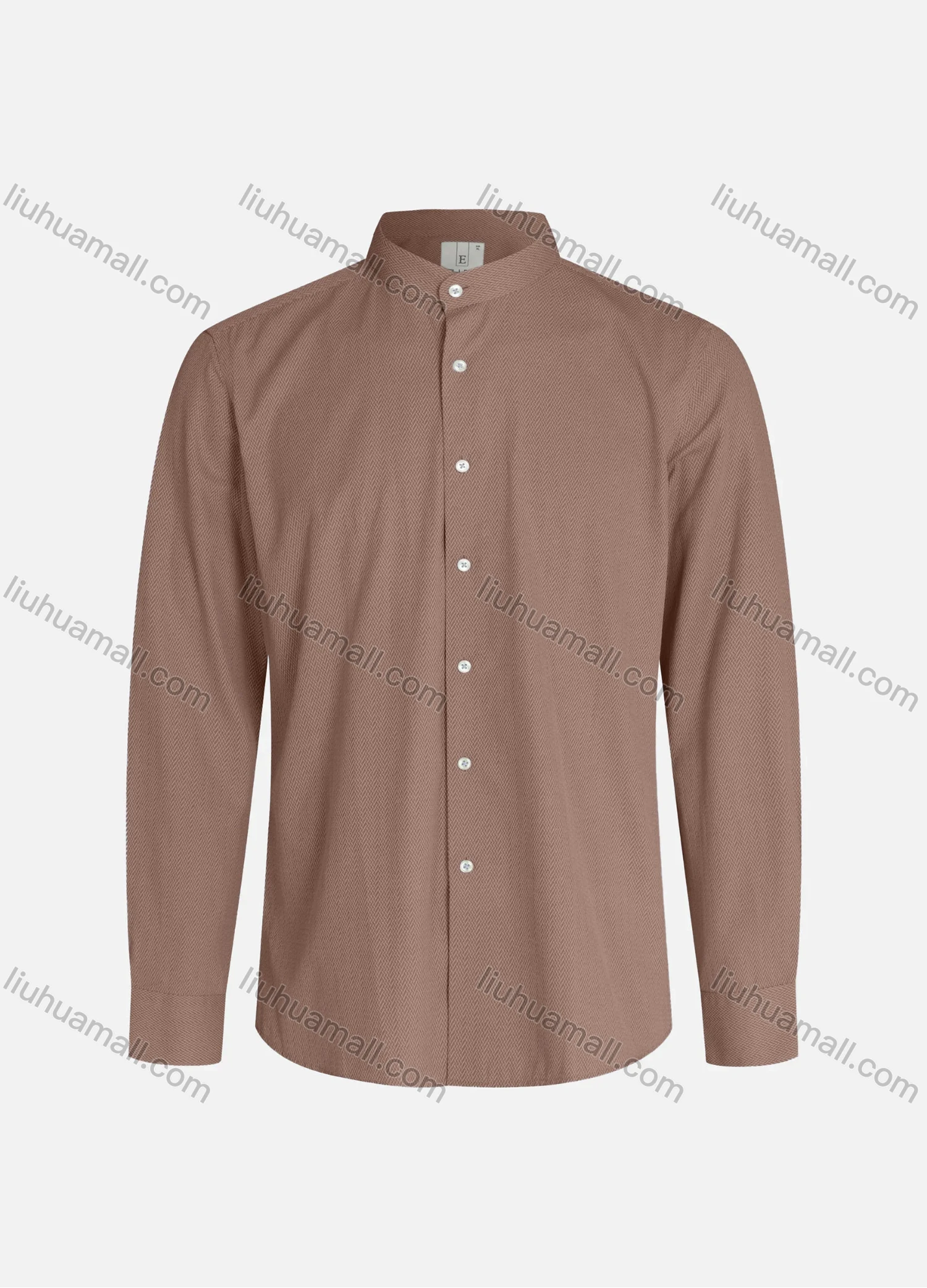 Wholesale Men's Slim Fit Mandarin Collar Long Sleeve Button Down Allover Print Shirts - Liuhuamall
