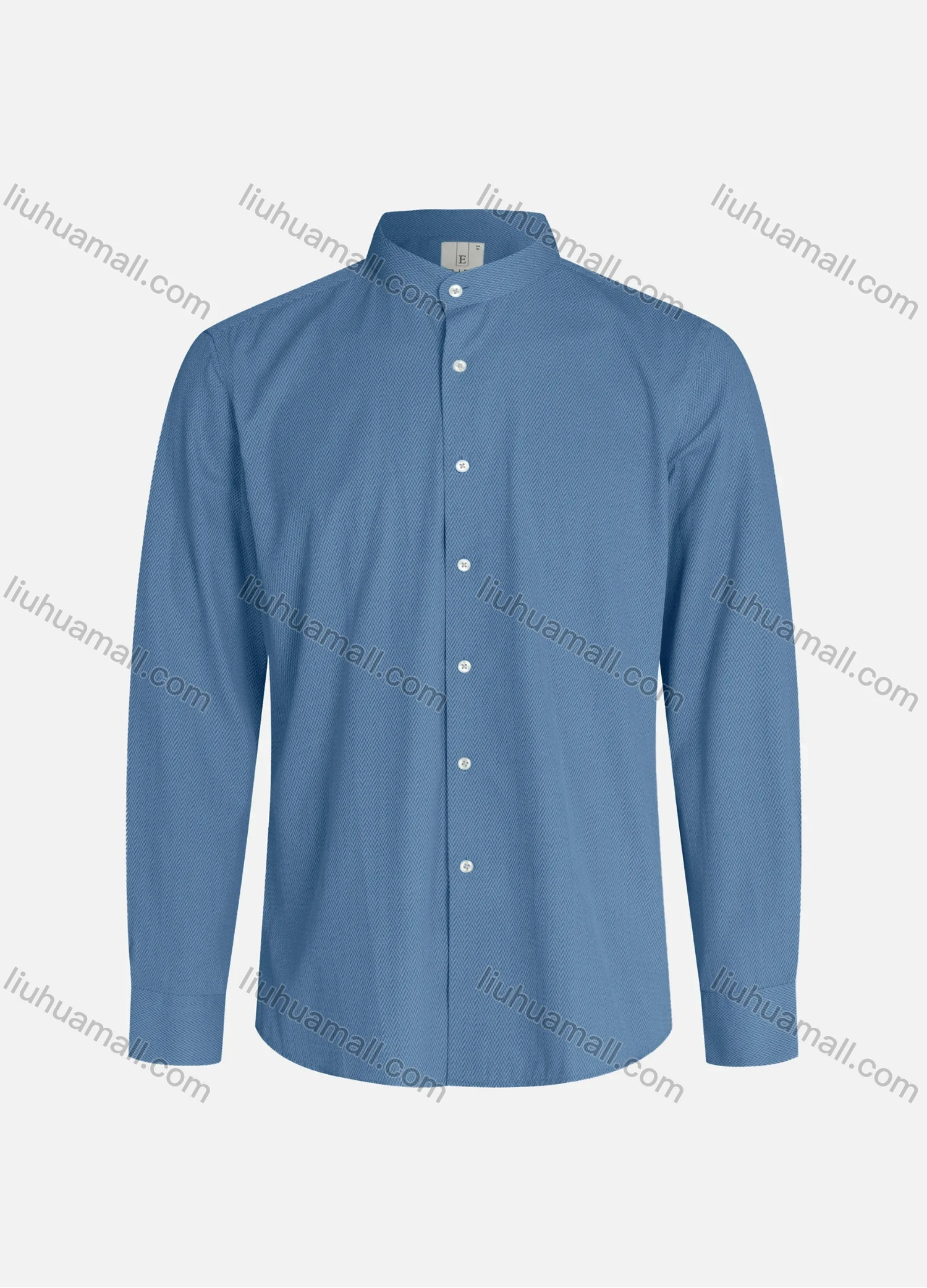 Wholesale Men's Slim Fit Mandarin Collar Long Sleeve Button Down Allover Print Shirts - Liuhuamall