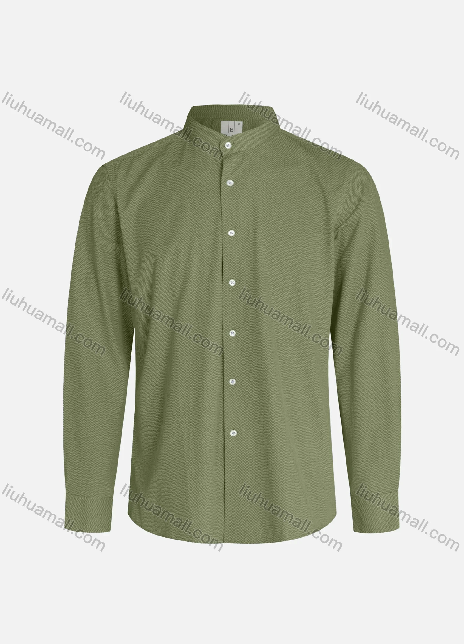 Wholesale Men's Slim Fit Mandarin Collar Long Sleeve Button Down Allover Print Shirts - Liuhuamall
