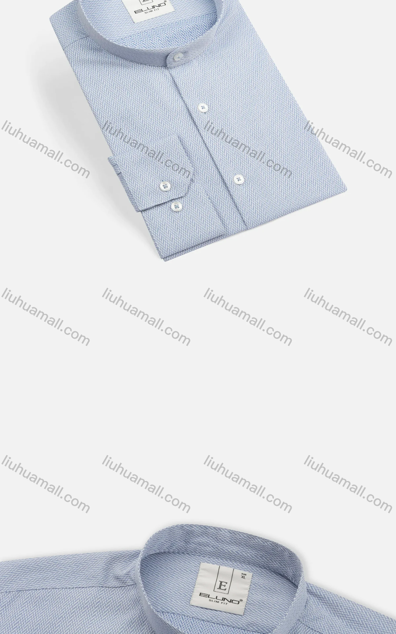 Wholesale Men's Slim Fit Mandarin Collar Long Sleeve Button Down Allover Print Shirts - Liuhuamall