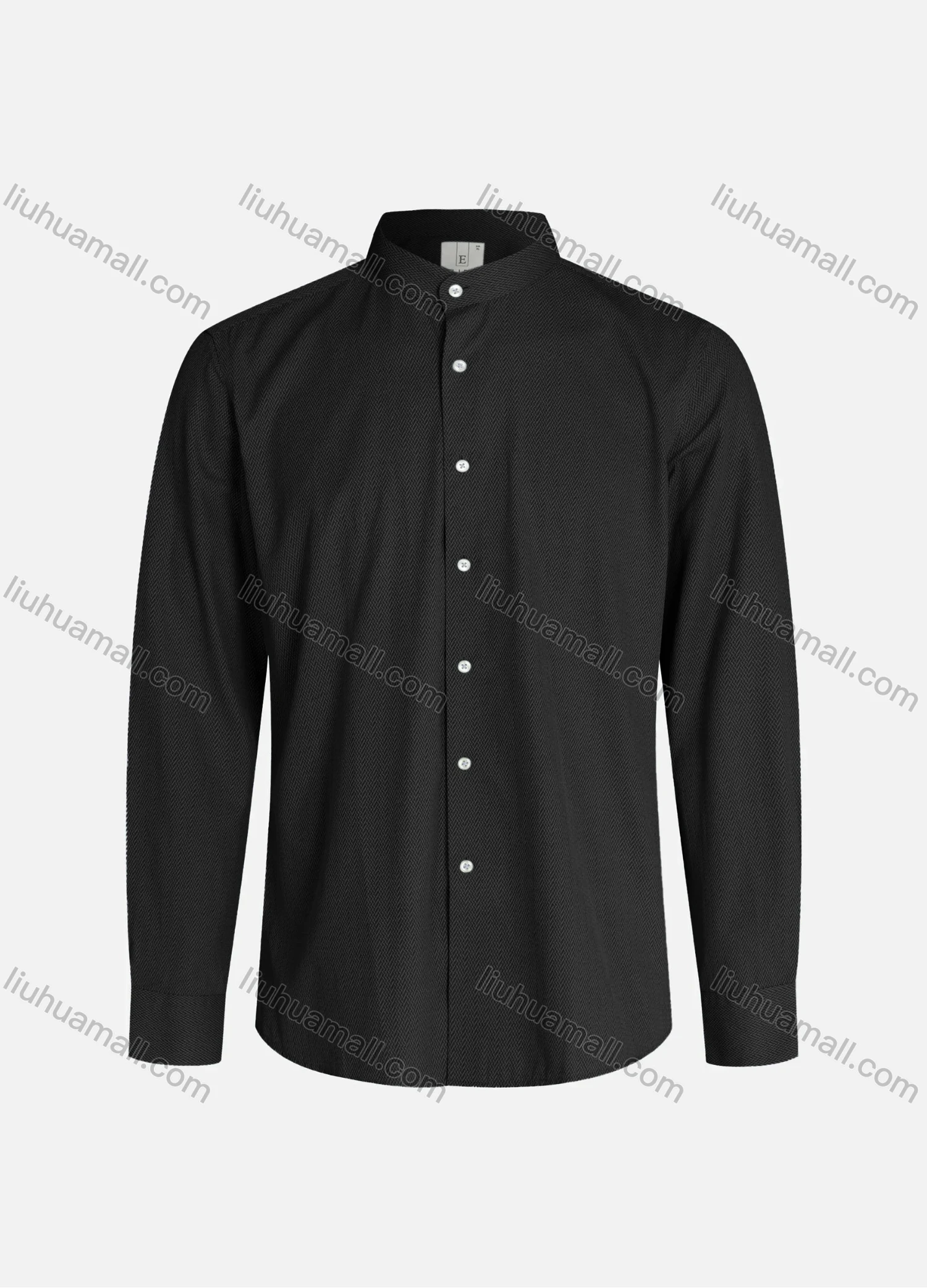 Wholesale Men's Slim Fit Mandarin Collar Long Sleeve Button Down Allover Print Shirts - Liuhuamall