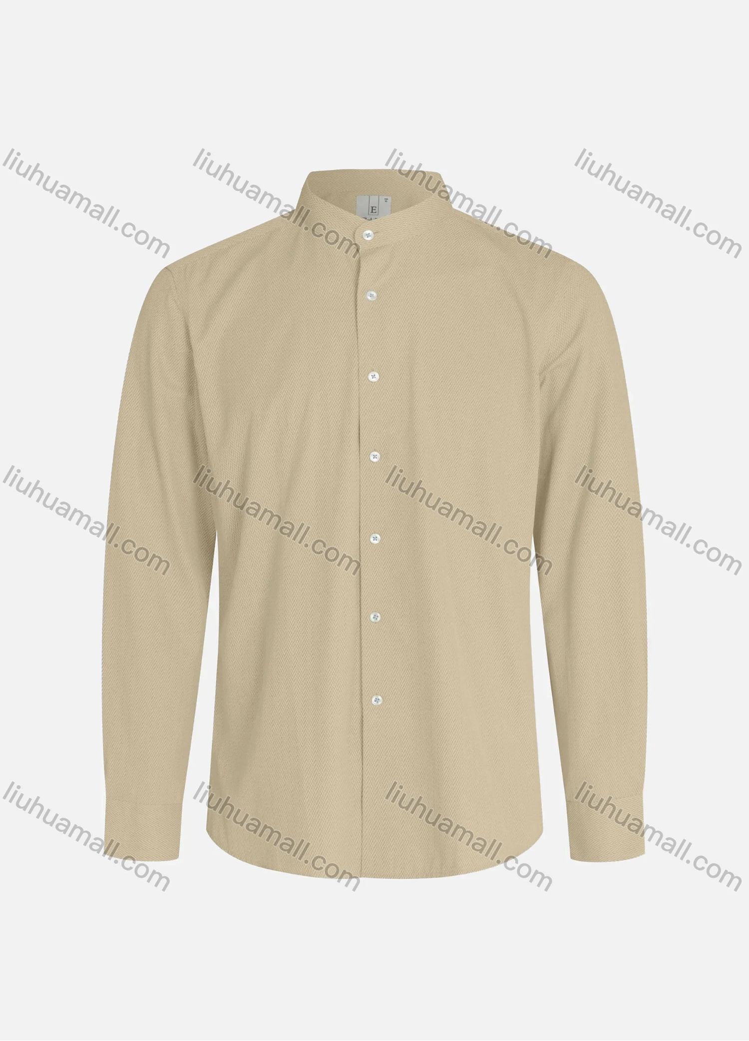 Wholesale Men's Slim Fit Mandarin Collar Long Sleeve Button Down Allover Print Shirts - Liuhuamall