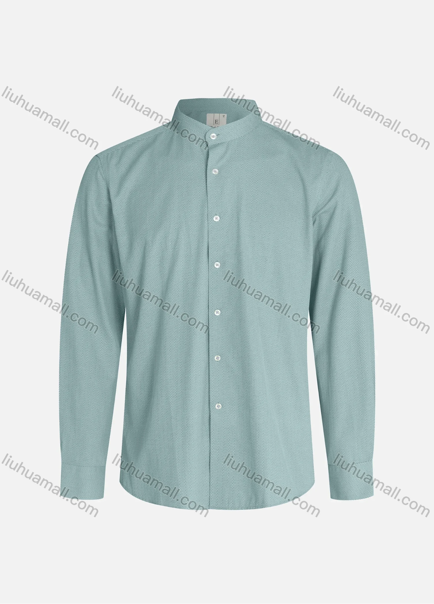 Wholesale Men's Slim Fit Mandarin Collar Long Sleeve Button Down Allover Print Shirts - Liuhuamall