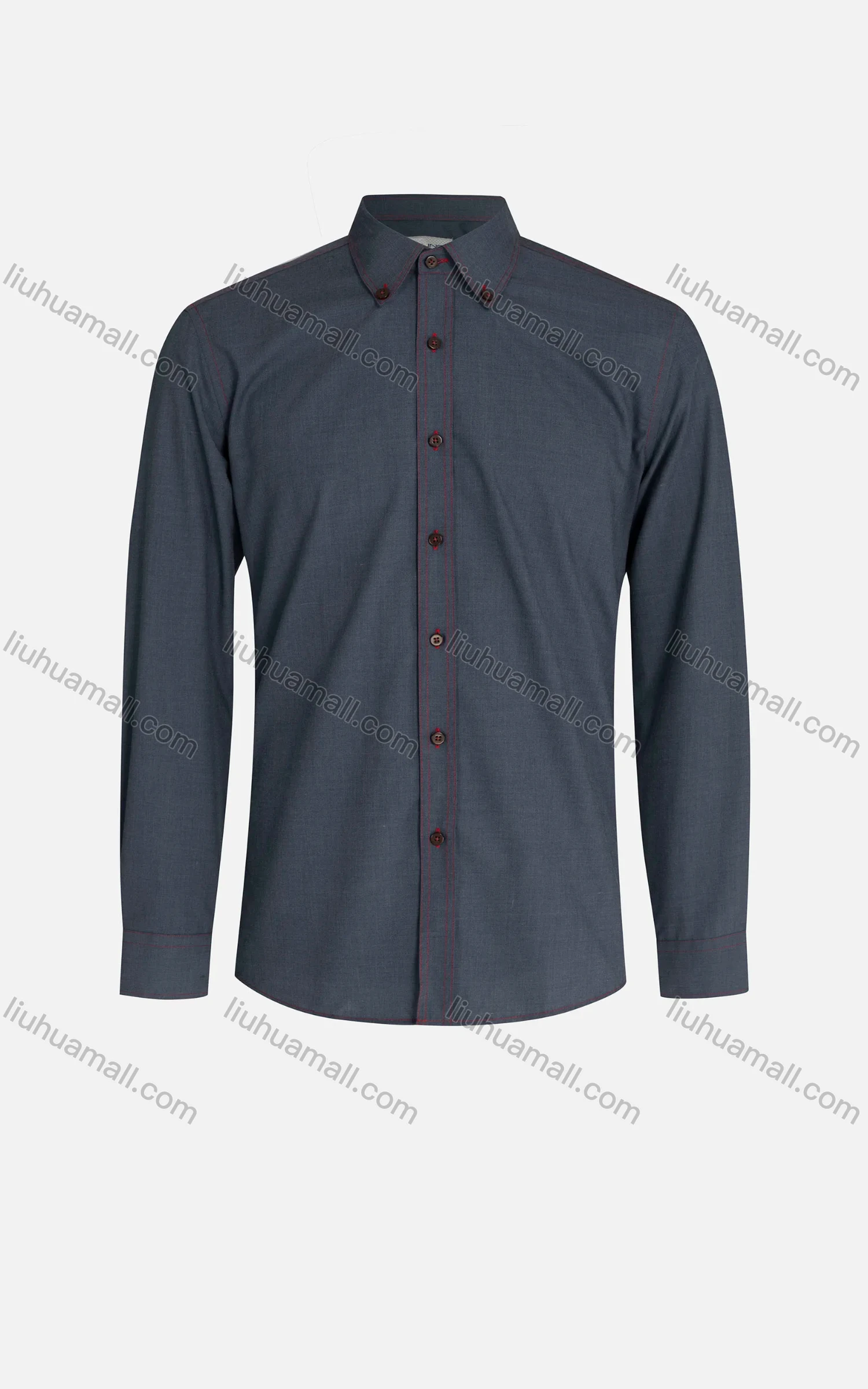 Wholesale Men's Slim Fit Button Down Collar Long Sleeve Plain Dress Shirts - Liuhuamall