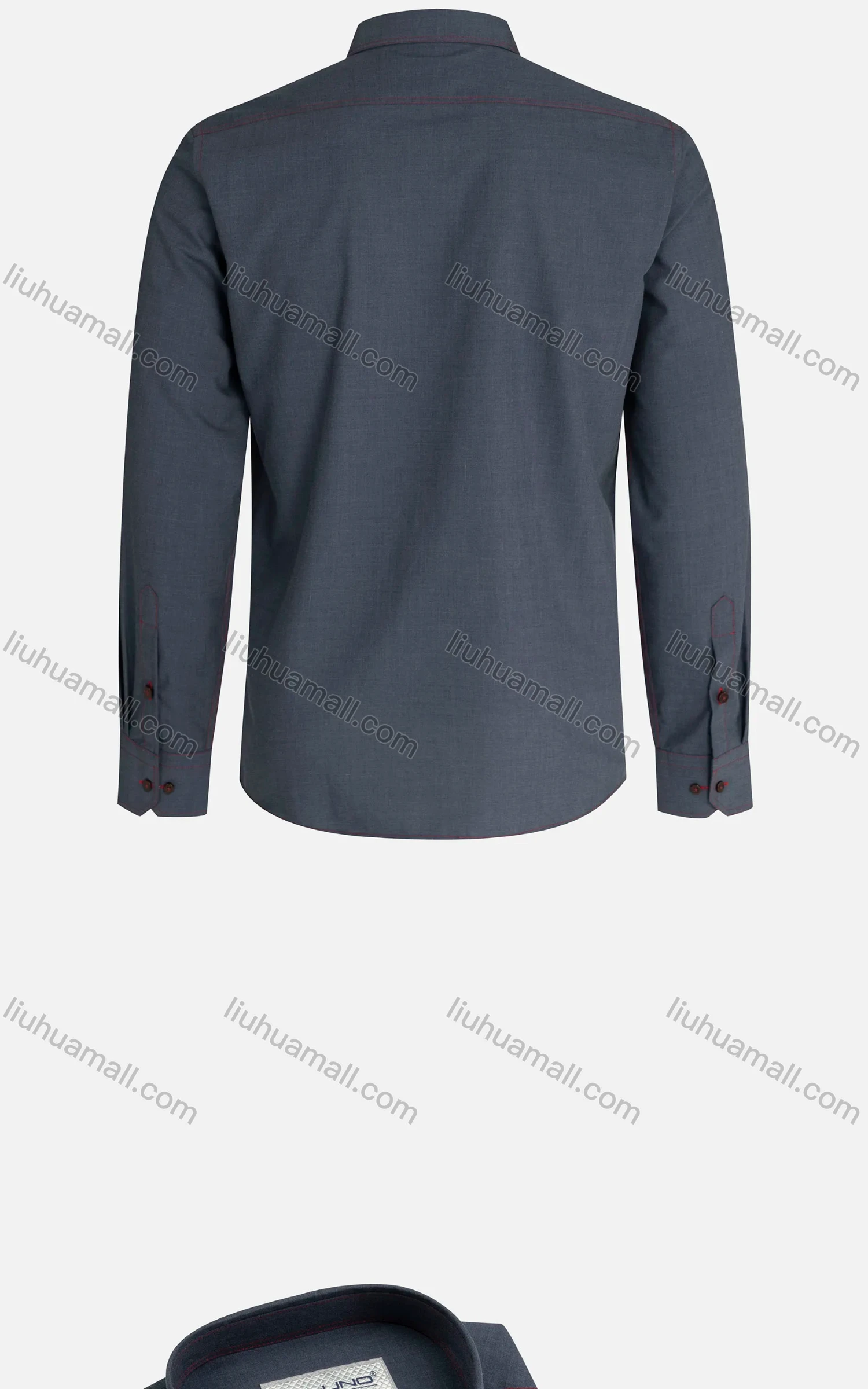 Wholesale Men's Slim Fit Button Down Collar Long Sleeve Plain Dress Shirts - Liuhuamall