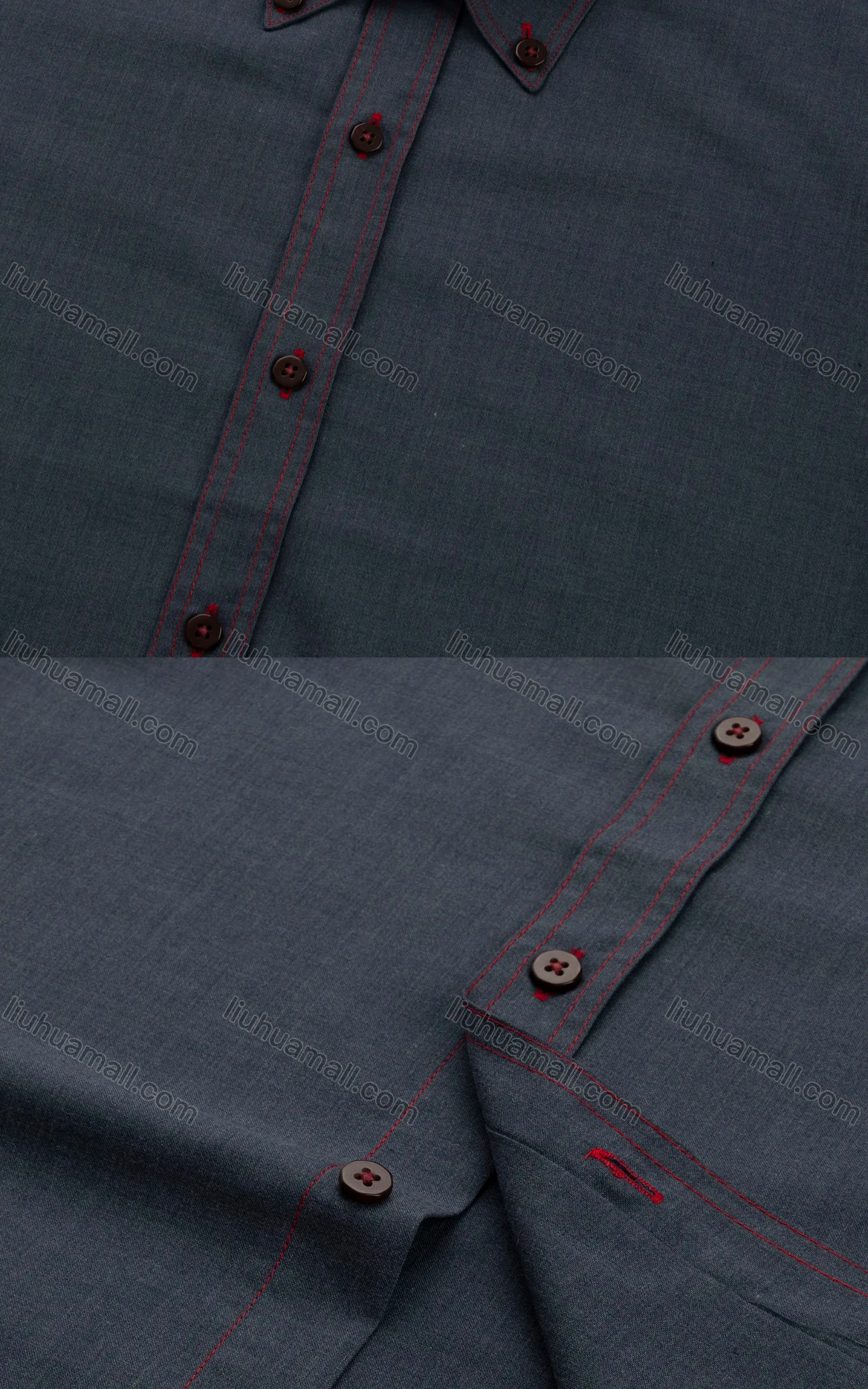 Wholesale Men's Slim Fit Button Down Collar Long Sleeve Plain Dress Shirts - Liuhuamall