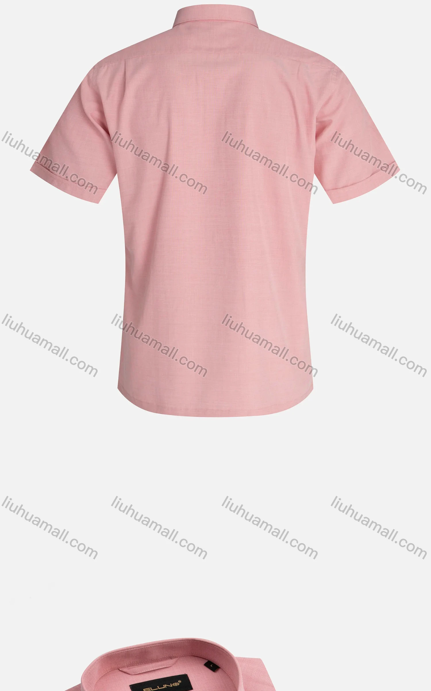 Wholesale Men's Slim Fit Collared Short Sleeve Button Down Plain Shirts - Liuhuamall