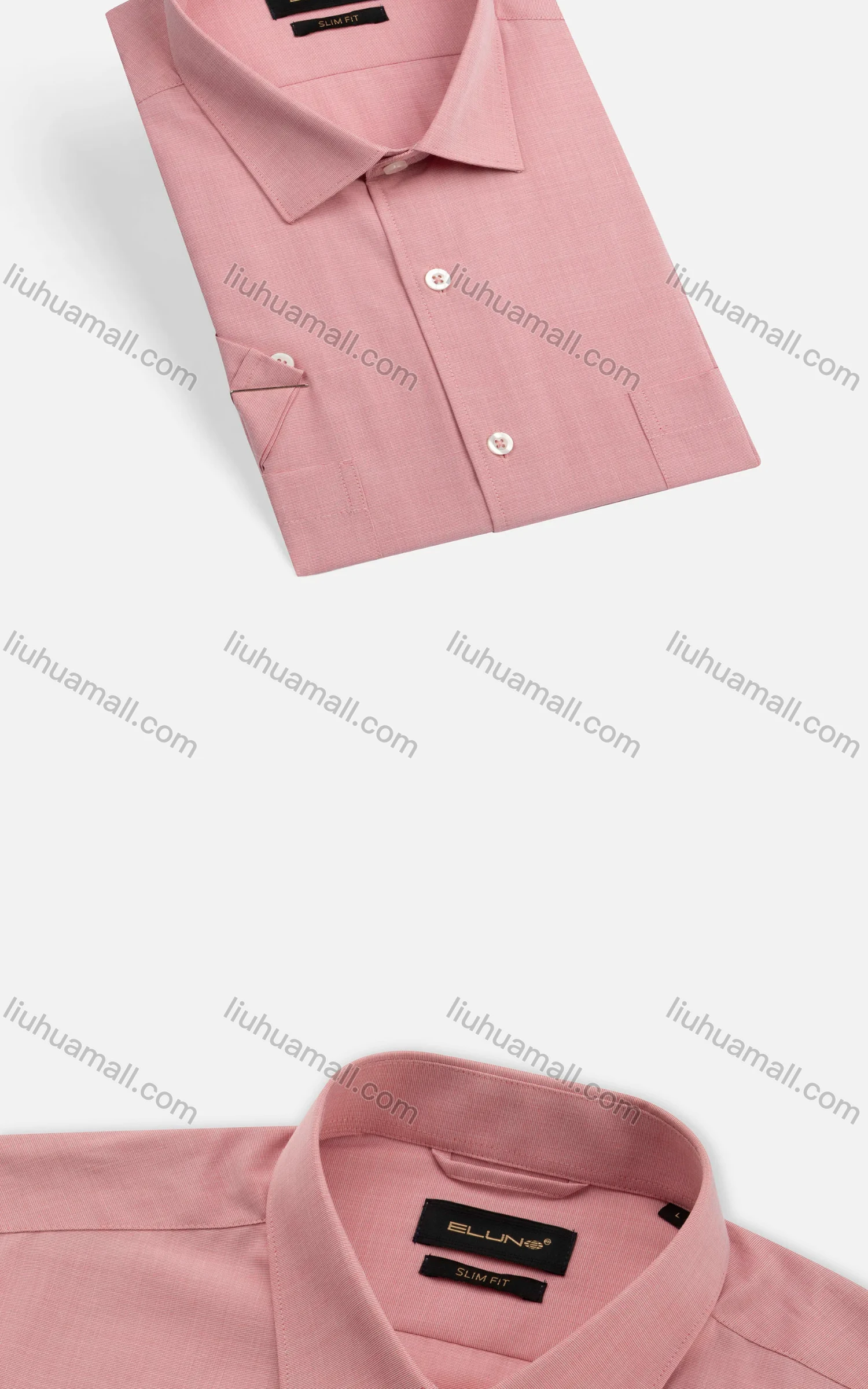 Wholesale Men's Slim Fit Collared Short Sleeve Button Down Plain Shirts - Liuhuamall