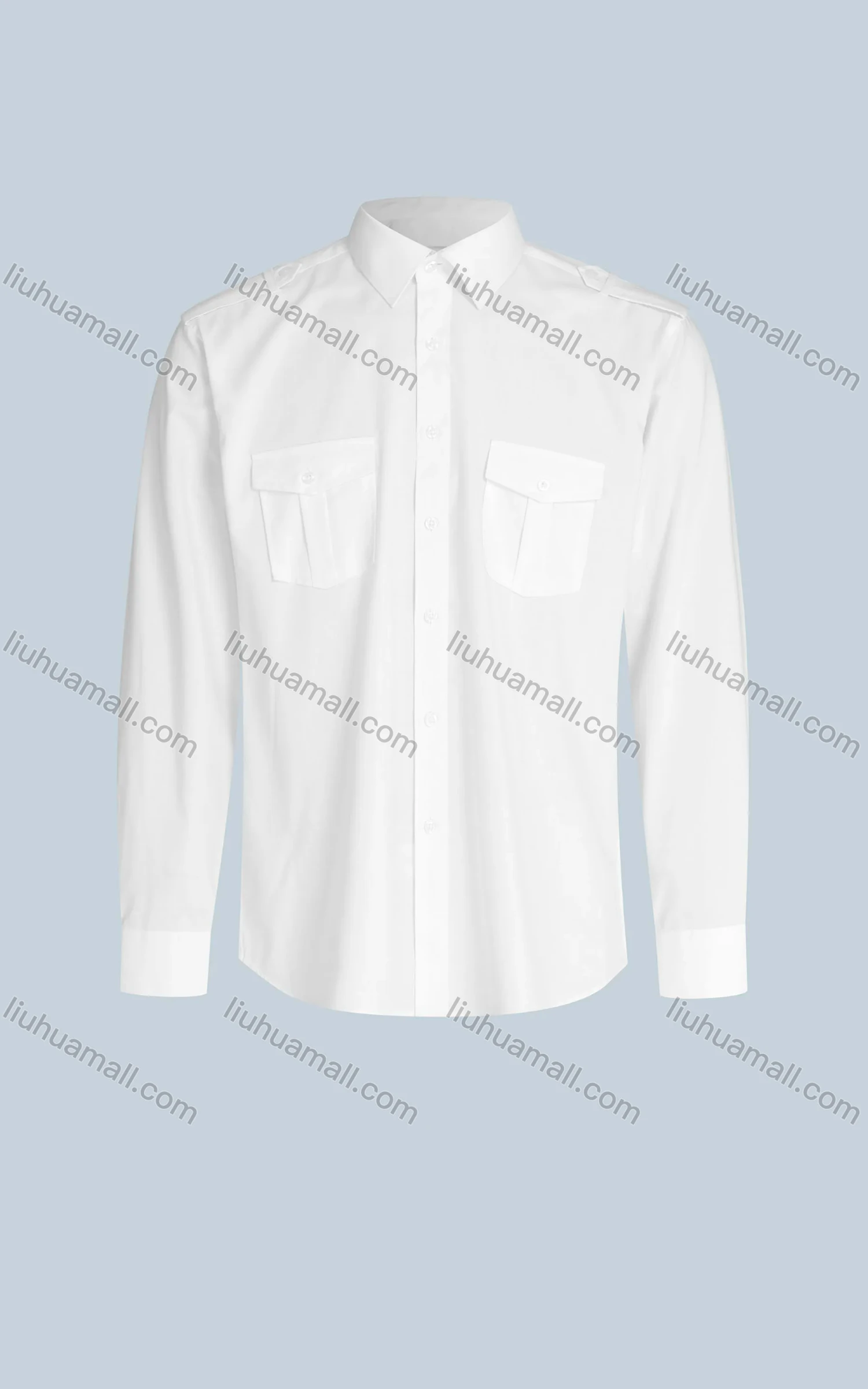 Wholesale Men's Slim Fit Long Sleeve Flap Pockets Button Down Plain Shirts - Liuhuamall