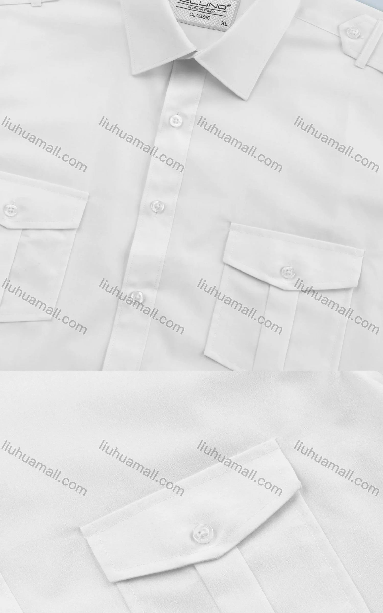 Wholesale Men's Slim Fit Long Sleeve Flap Pockets Button Down Plain Shirts - Liuhuamall