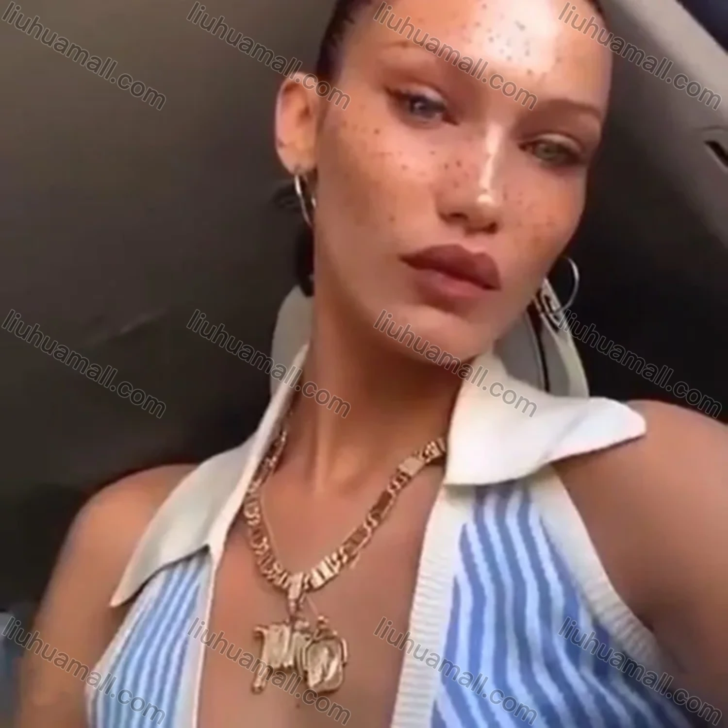 Wholesale Women's Sexy Geometric Striped Button Down Crop Tank Top - Liuhuamall