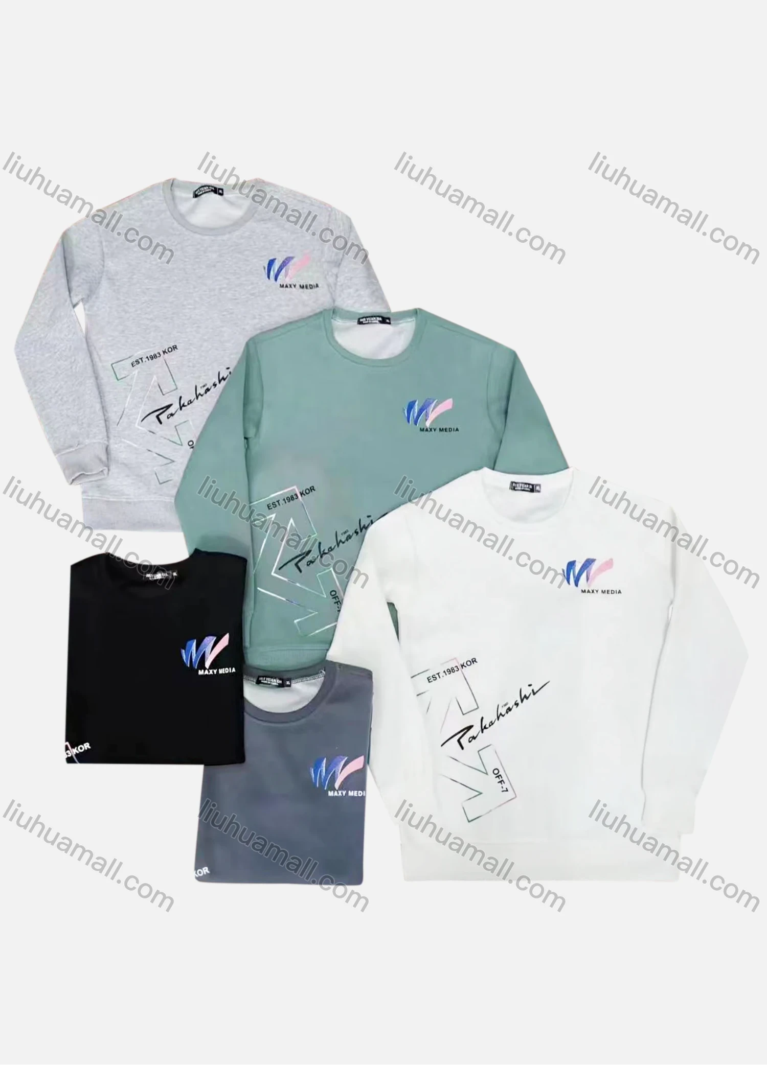 Wholesale Men's Plus Size Casual Graphic Round Neck Long Sleeve Pullover Sweatshirt 9# - Liuhuamall