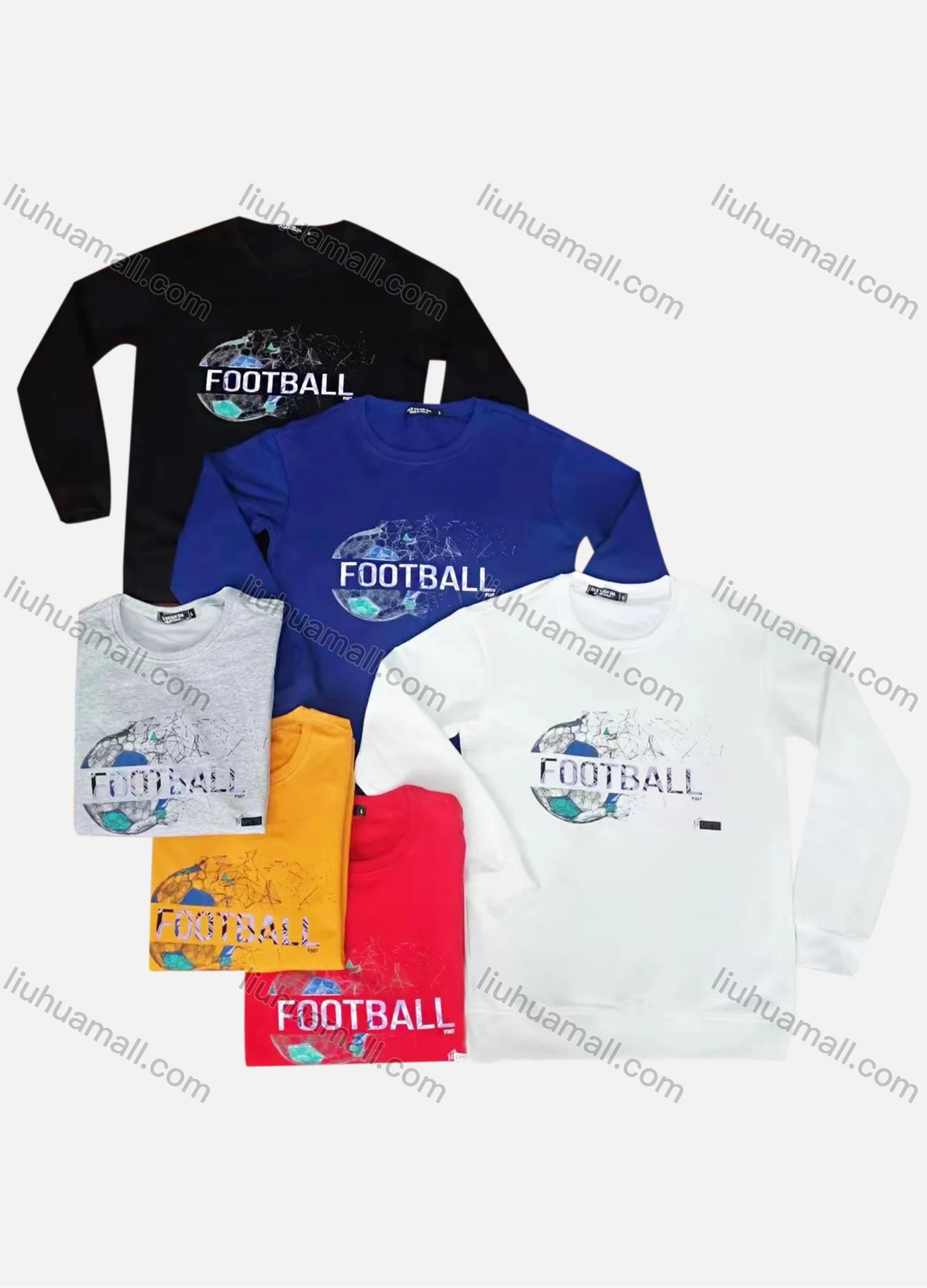 Wholesale Men's Casual Graphic Round Neck Pullover Long Sleeve T-shirt 19# - Liuhuamall