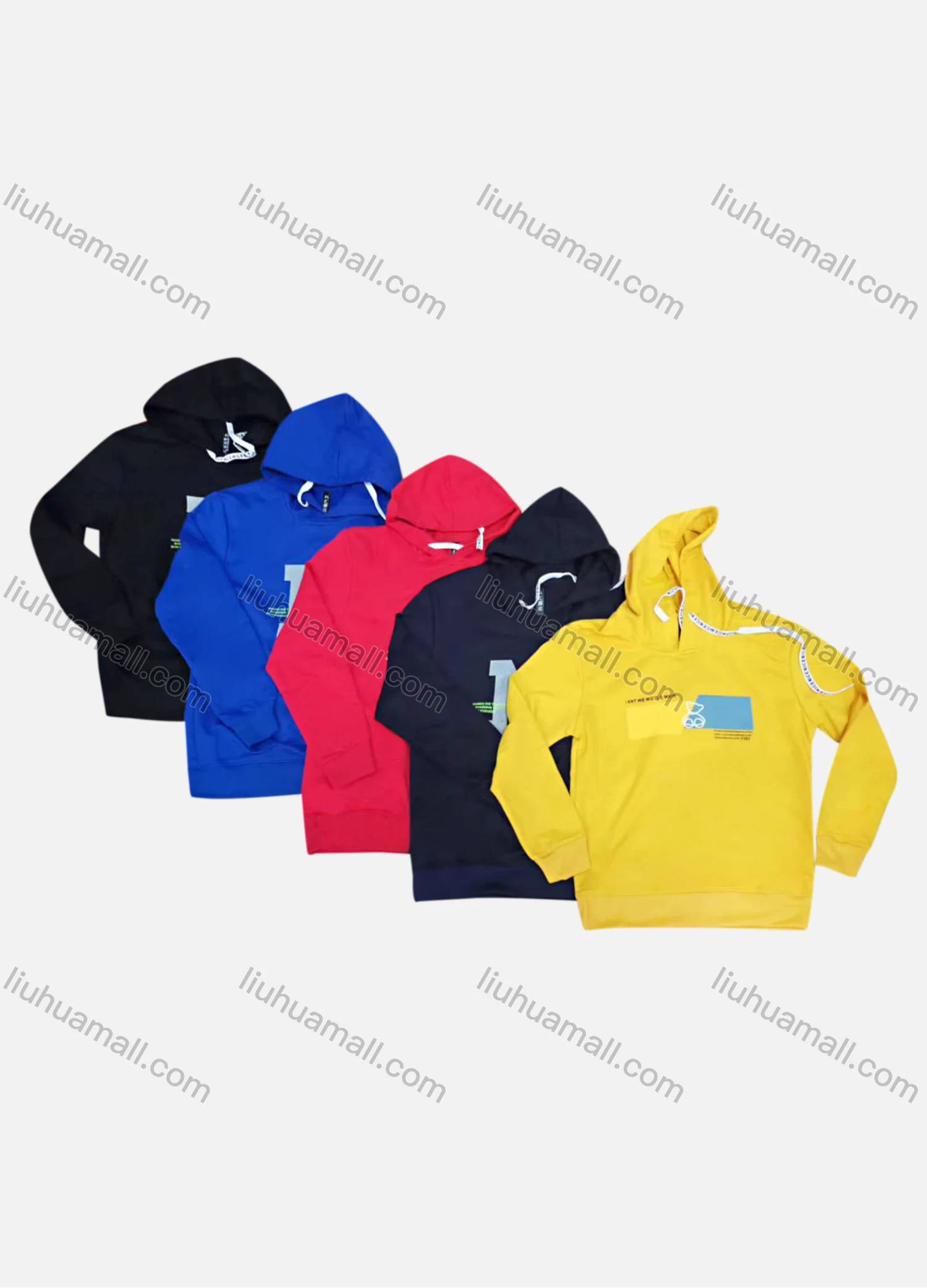Wholesale Men's Casual Long Sleeve Drawstring Hoodie With Kangaroo Pocket 22# - Liuhuamall