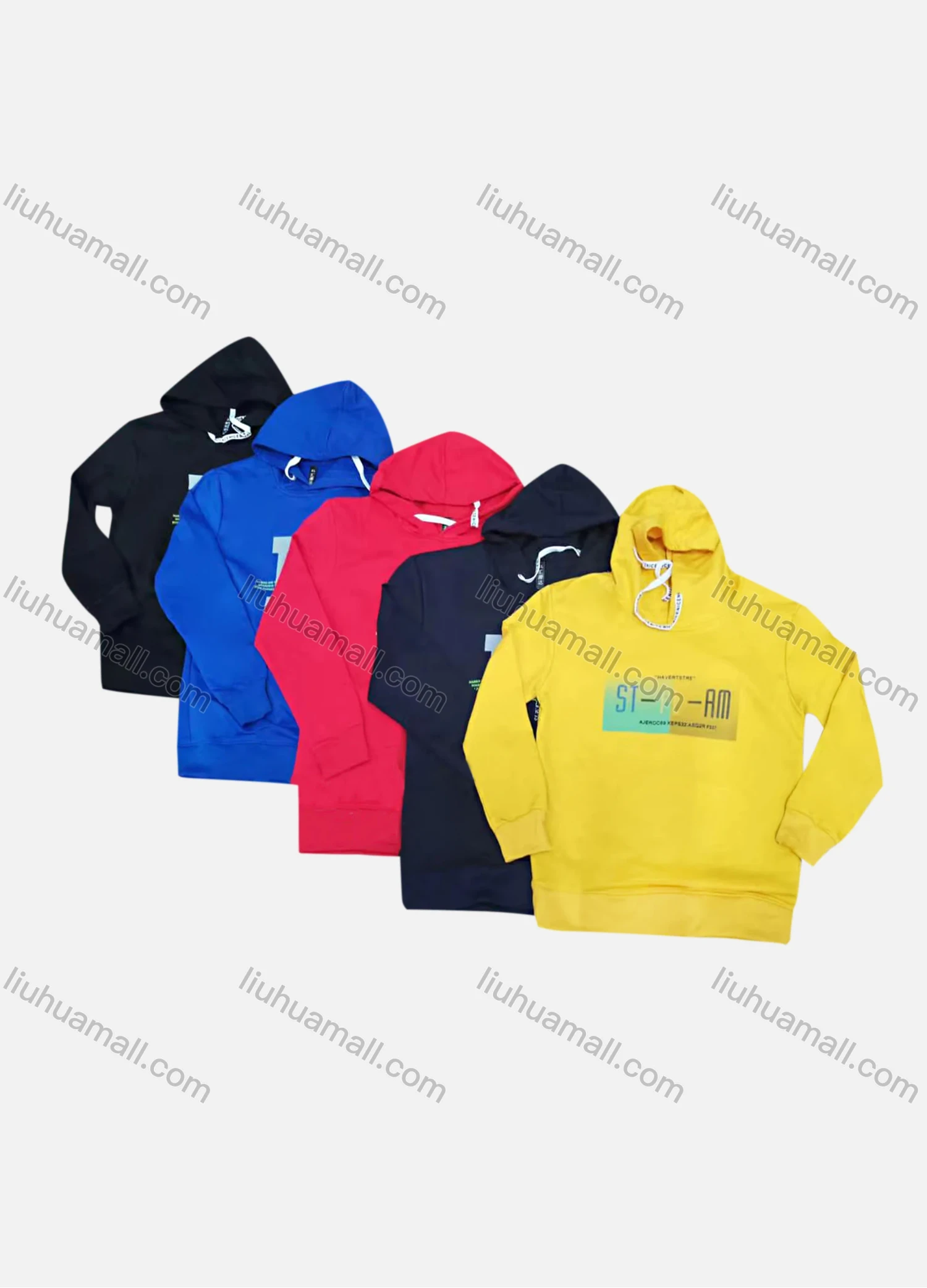 Wholesale Men's Casual Long Sleeve Drawstring Hoodie With Kangaroo Pocket 30# - Liuhuamall