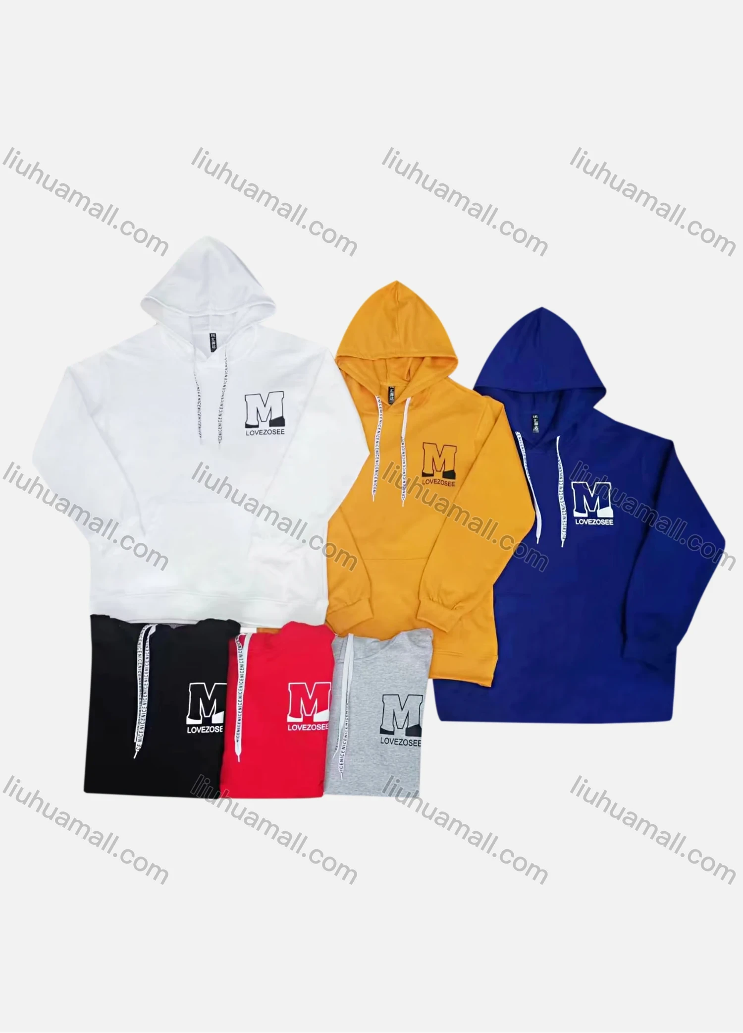 Wholesale Men's Casual Long Sleeve Drawstring Hoodie With Kangaroo Pocket 32# - Liuhuamall