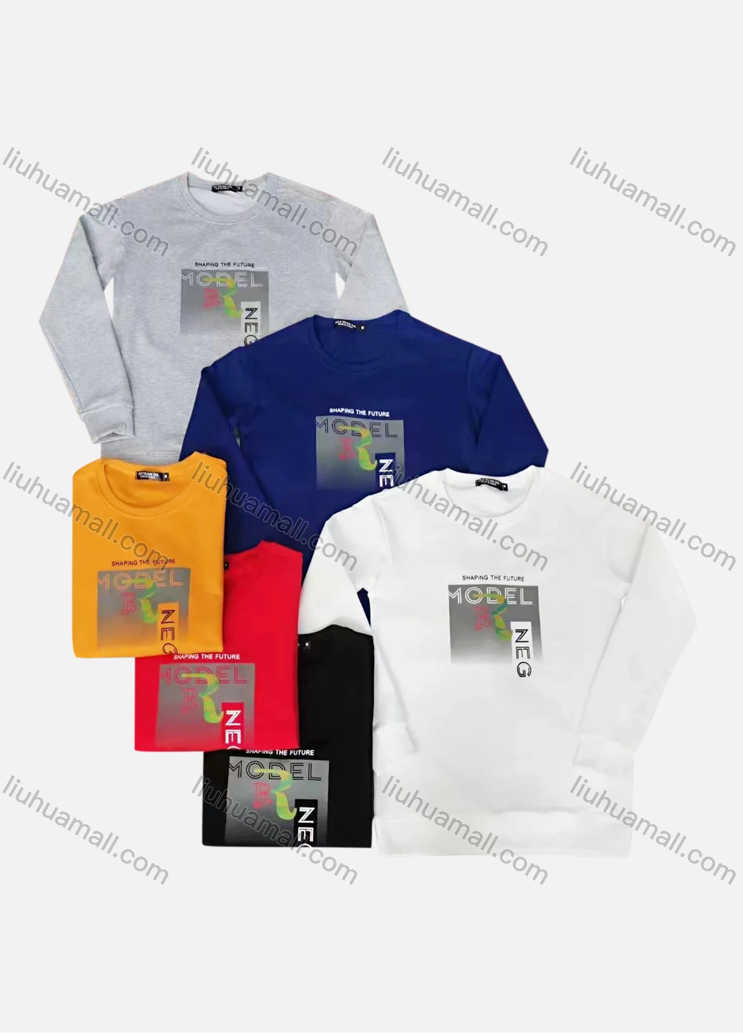 Wholesale Men's Casual Graphic Round Neck Pullover Long Sleeve T-shirt 39# - Liuhuamall