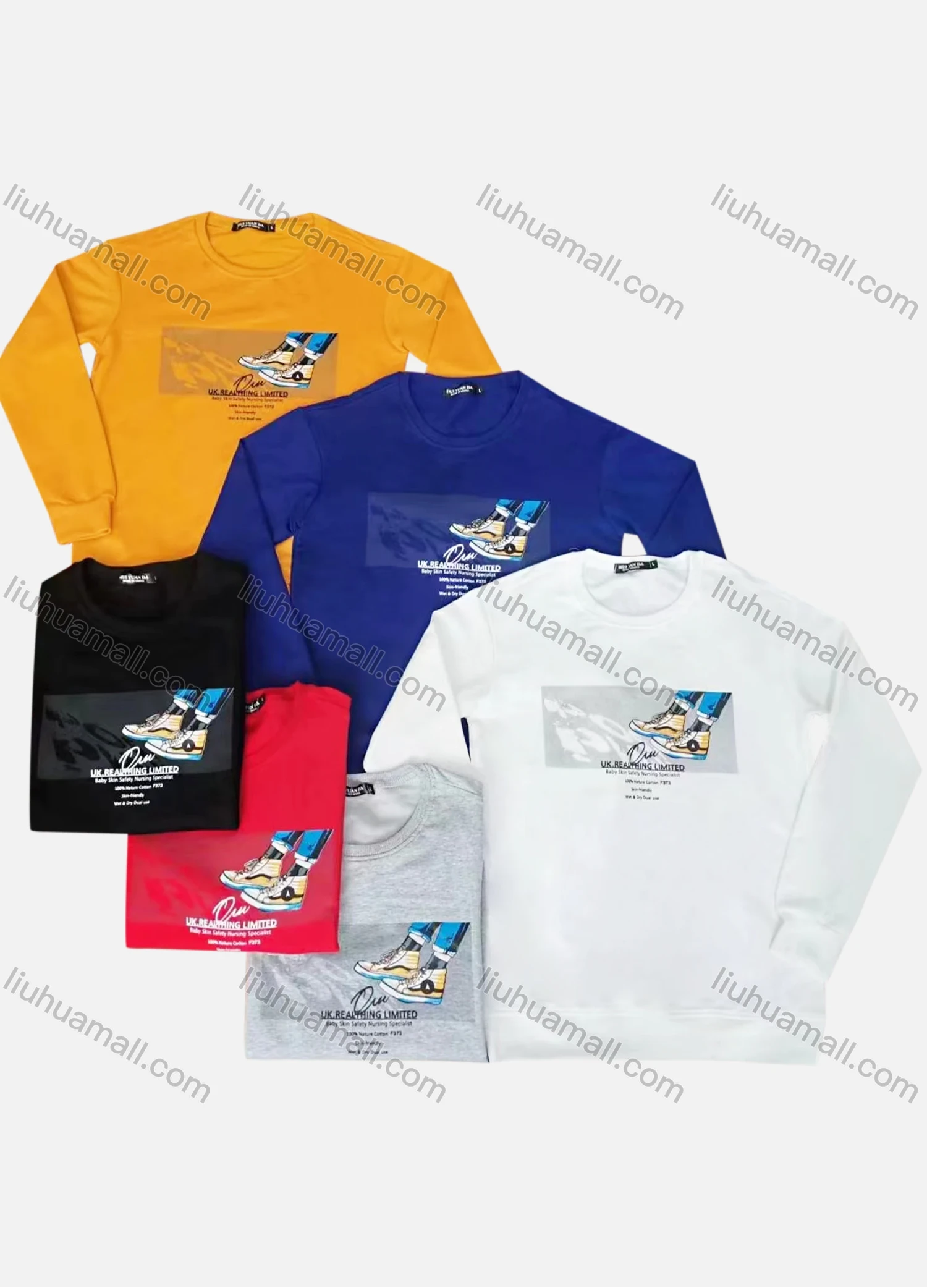 Wholesale Men's Casual Graphic Round Neck Pullover Long Sleeve T-shirt 40# - Liuhuamall