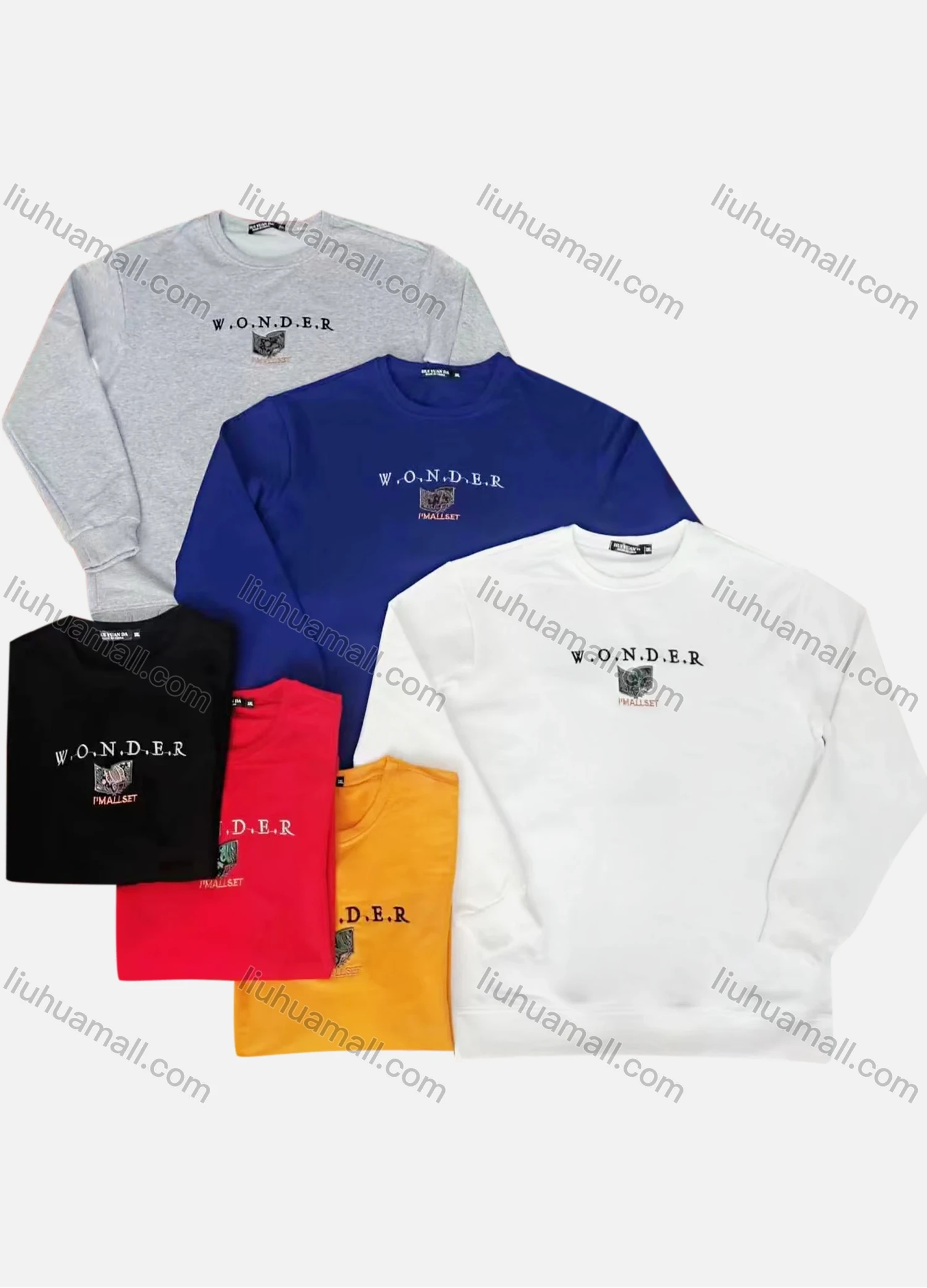 Wholesale Men's Plus Size Casual Graphic Round Neck Pullover Long Sleeve T-shirt 46# - Liuhuamall