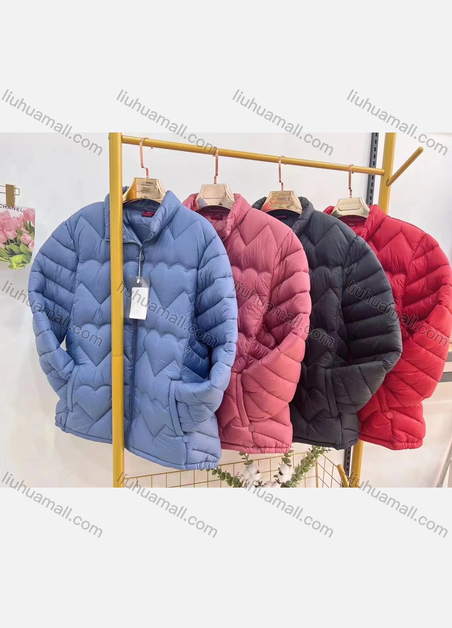 Wholesale Women's Casual Plain Warm Zipper Closure Puffer Coat - Liuhuamall