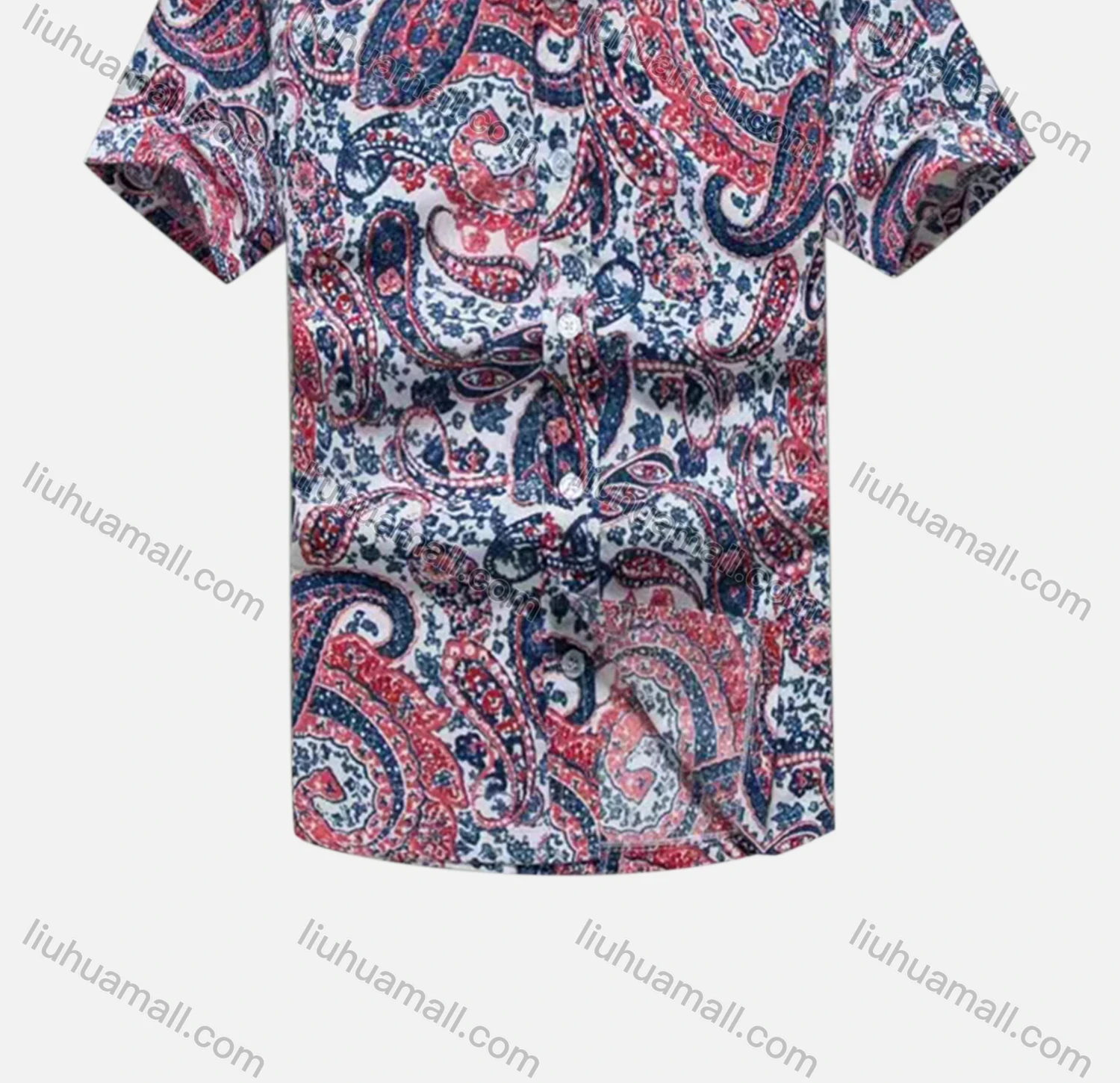 Wholesale Men's Casual Vacation Short Sleeve Button Down Allover Print Shirt - Liuhuamall