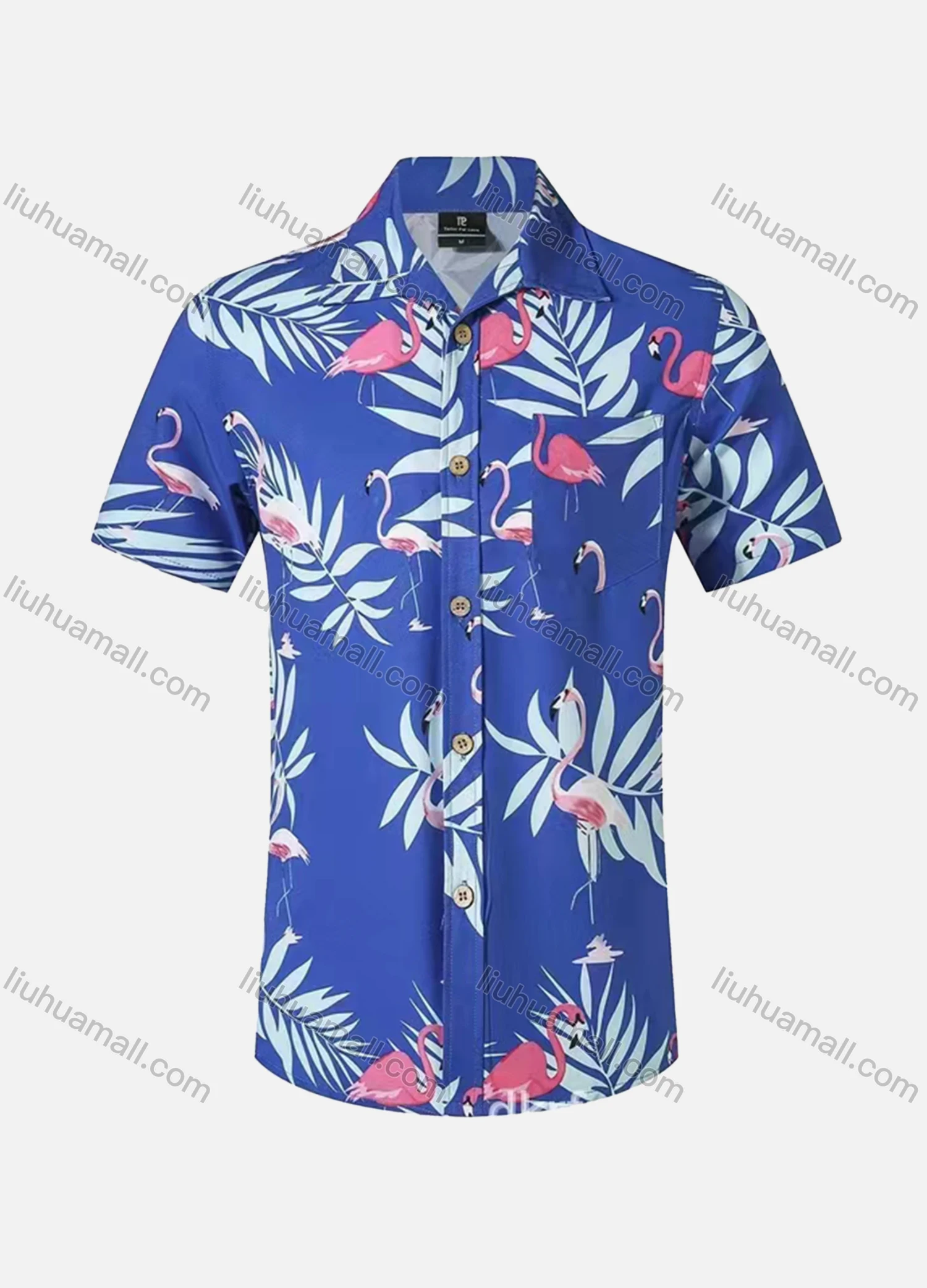 Wholesale Men's Casual Vacation Short Sleeve Button Down Allover Print Shirt - Liuhuamall