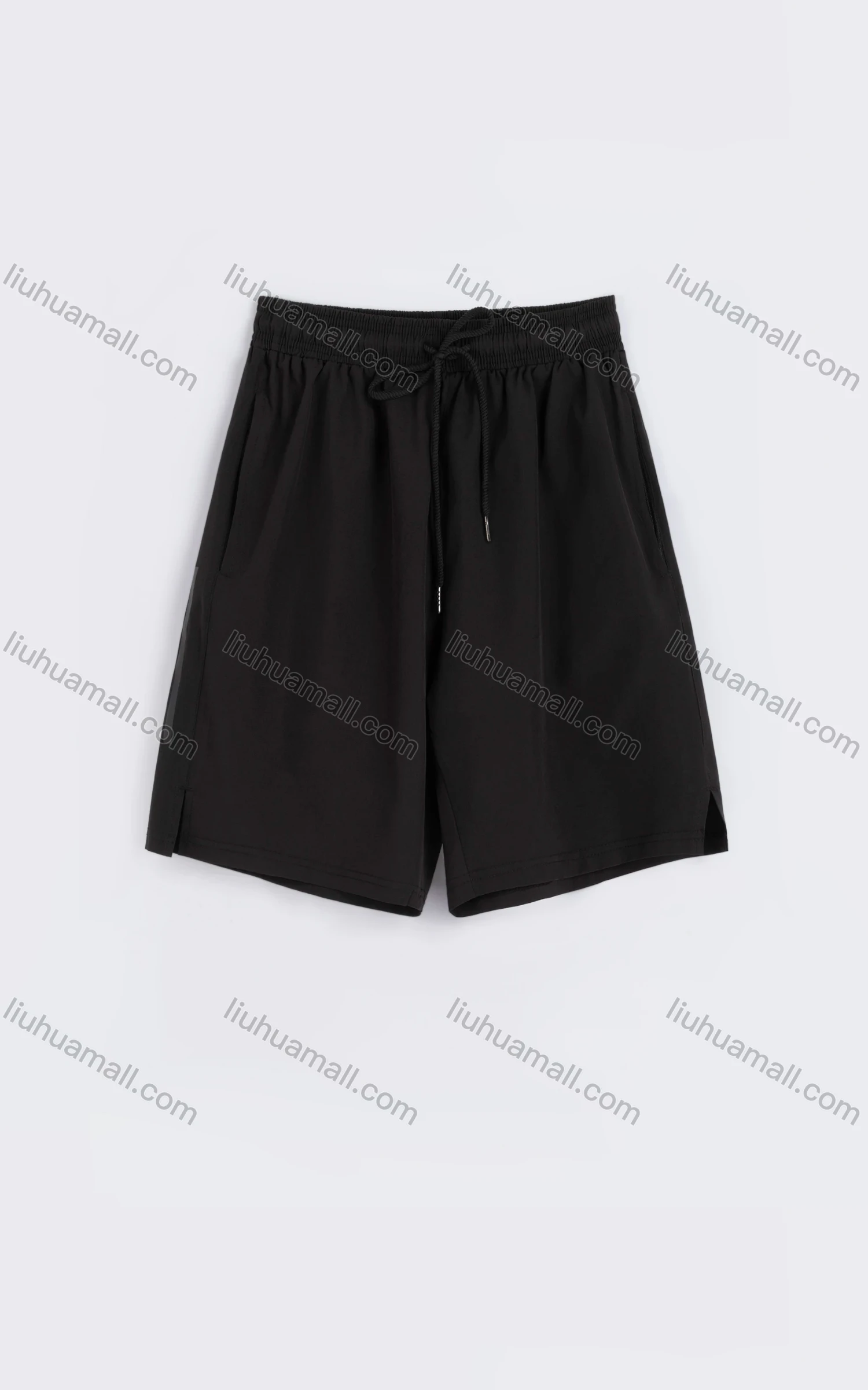 Wholesale Men's Sporty Plain Drawstring Elastic Waist Patch Pocket Shorts - Liuhuamall