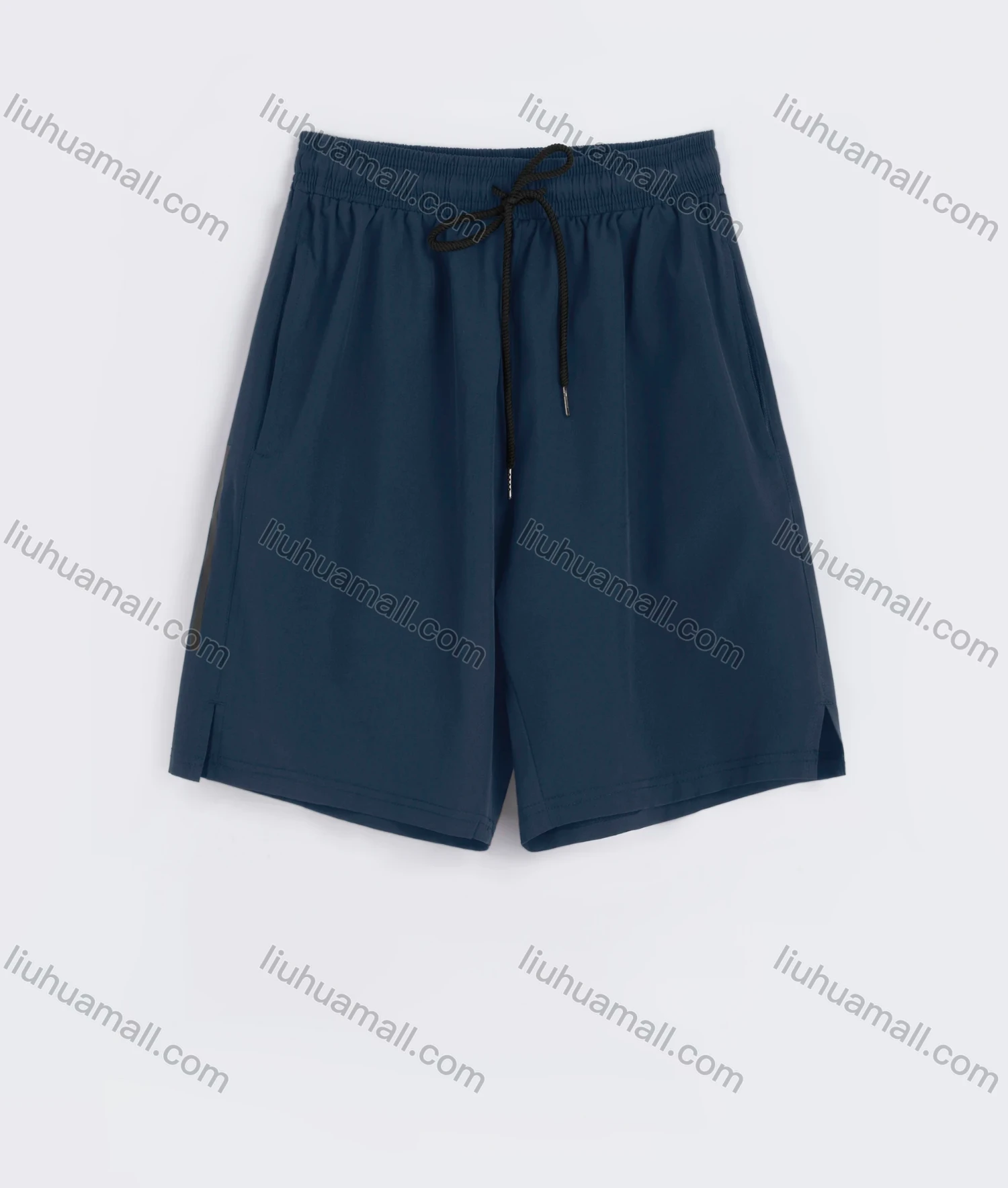 Wholesale Men's Sporty Plain Drawstring Elastic Waist Patch Pocket Shorts - Liuhuamall