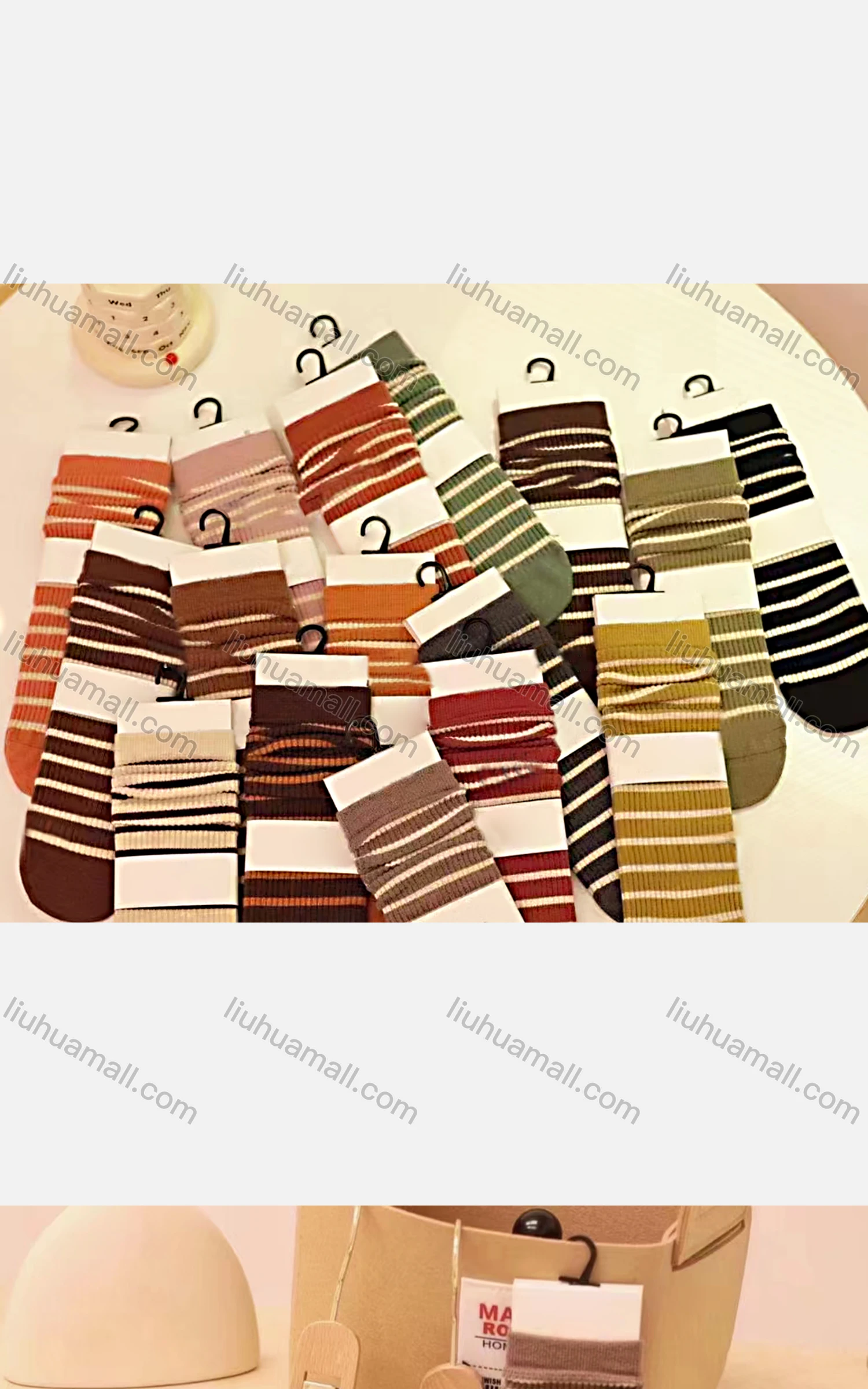 Wholesale Farmily Casual Striped Soft Socks - Liuhuamall