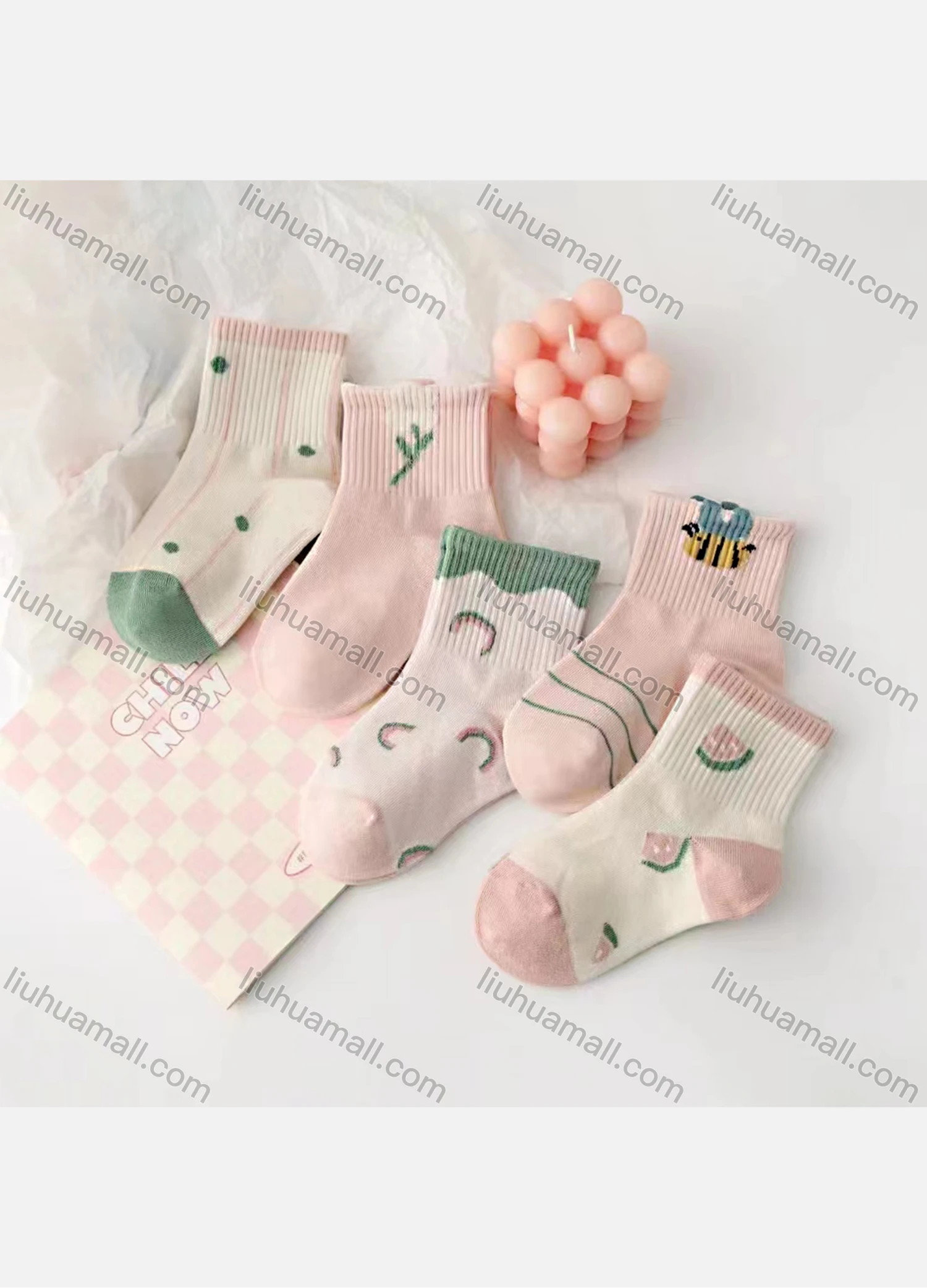 Wholesale Girls Softy Lovely Graphic Cushioned Ankle Socks - Liuhuamall