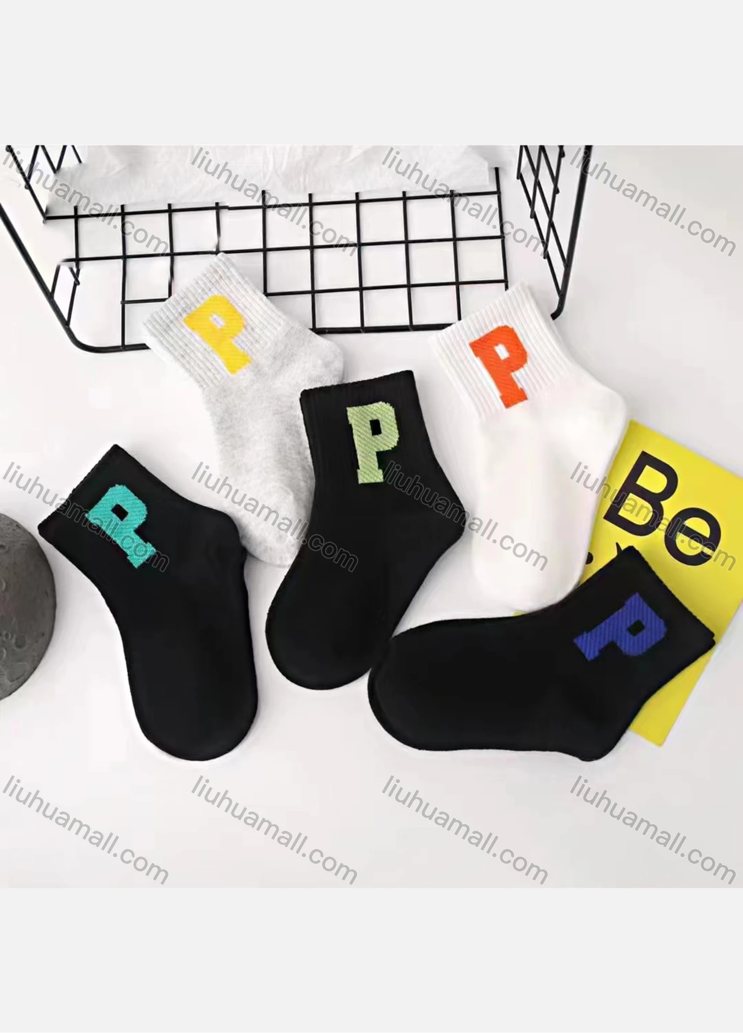 Wholesale Boys Softy Letter Print Cushioned Ankle Socks - Liuhuamall