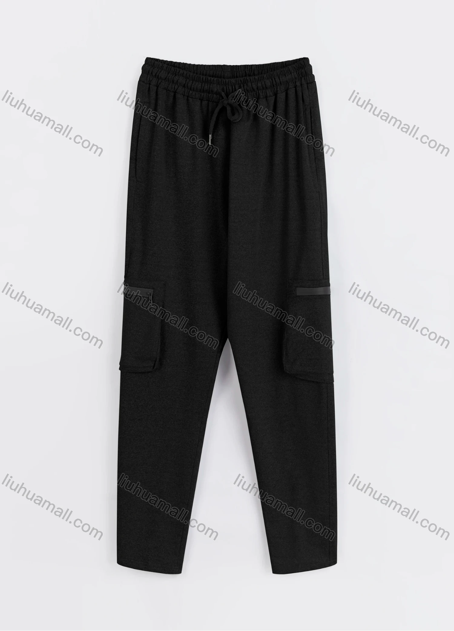 Wholesale Men's Sporty Plain Drawstring Elastic Waist Multiple Pockets Pants - Liuhuamall