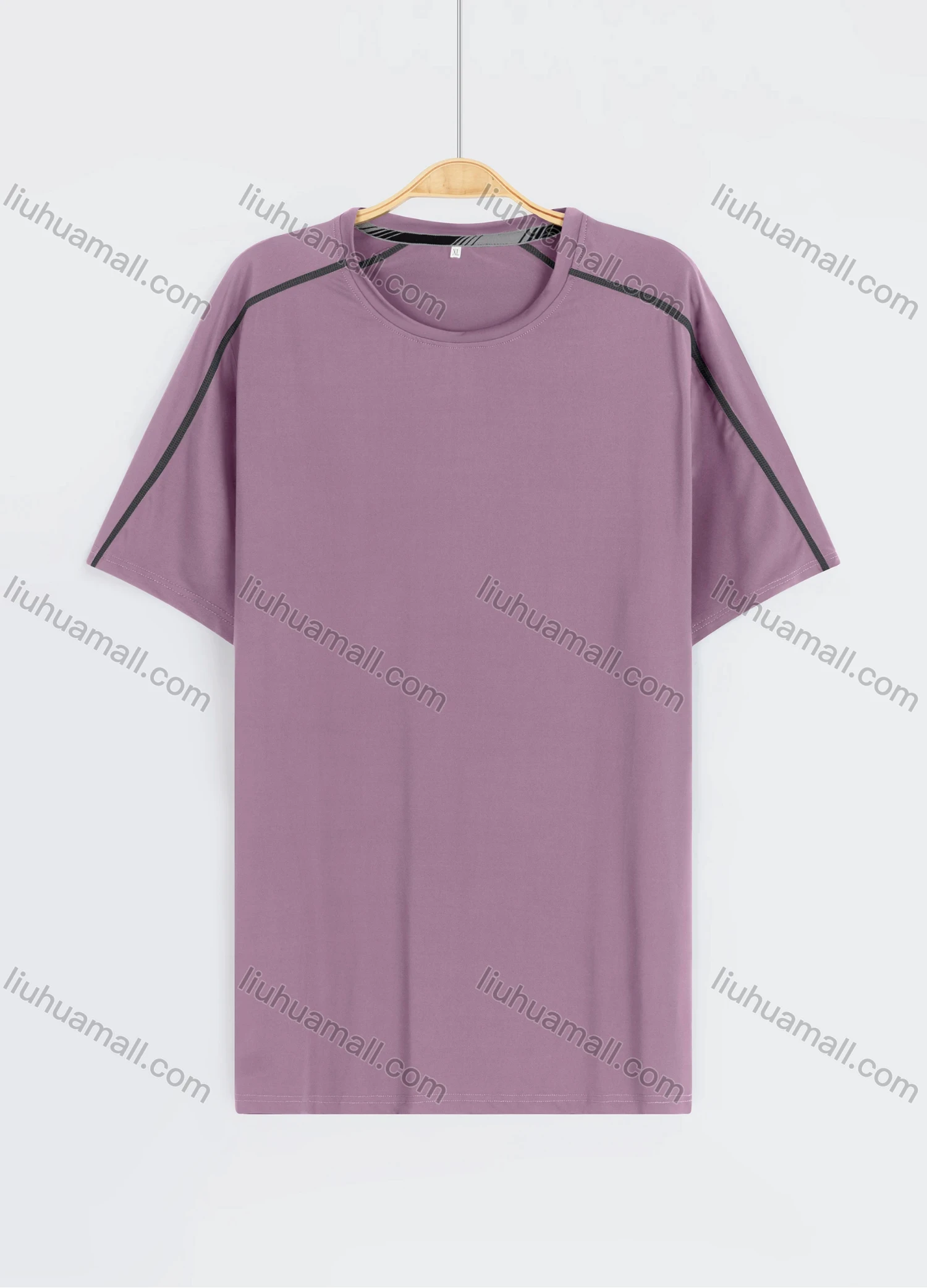 Wholesale Men's Sporty Plain Round Neck Short Sleeve Tee - Liuhuamall
