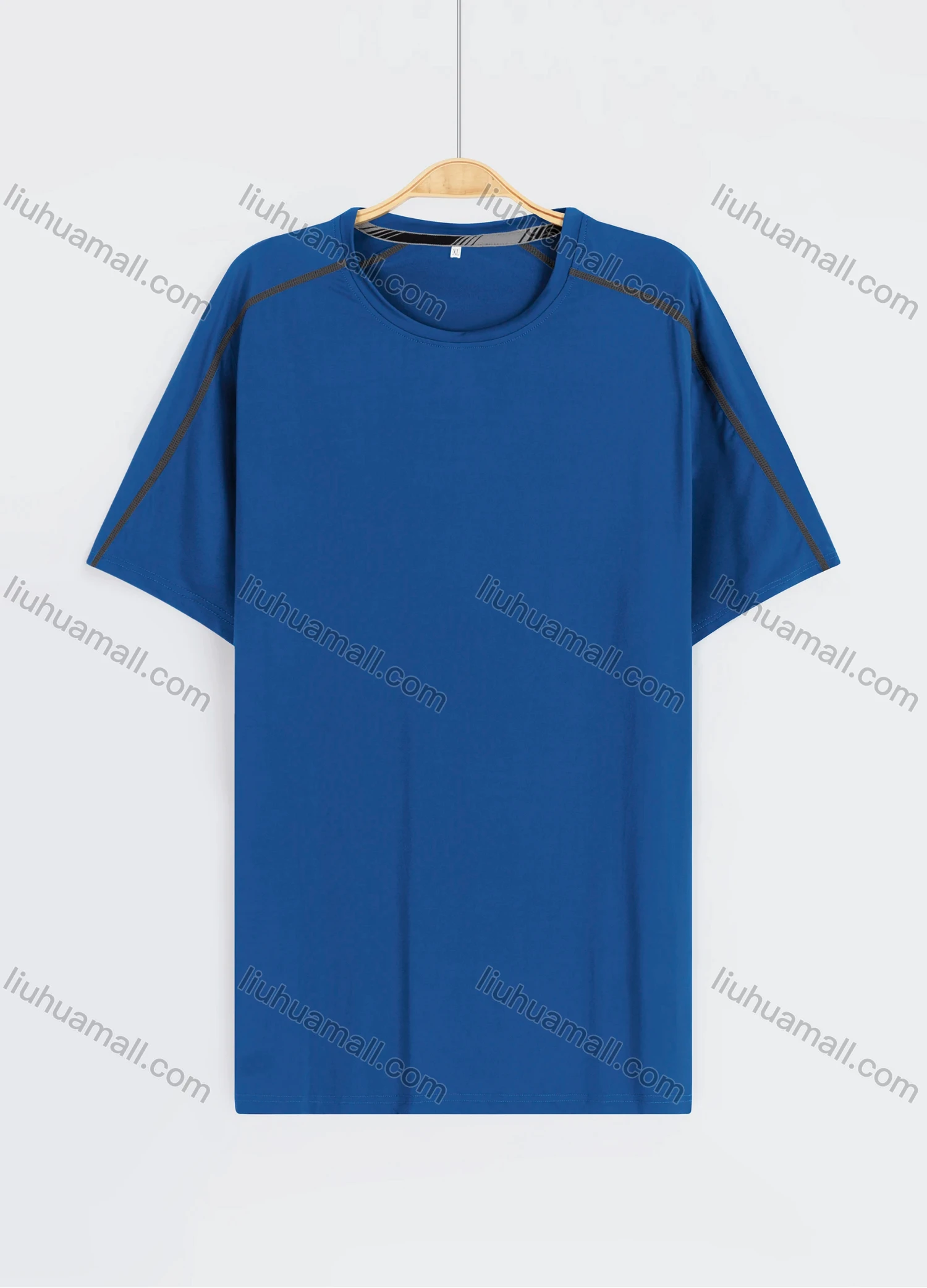 Wholesale Men's Sporty Plain Round Neck Short Sleeve Tee - Liuhuamall