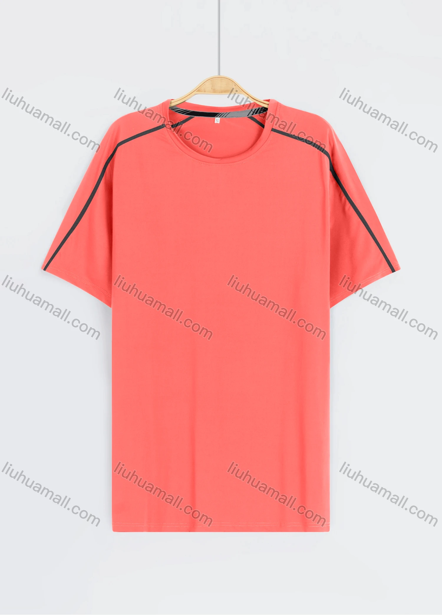Wholesale Men's Sporty Plain Round Neck Short Sleeve Tee - Liuhuamall