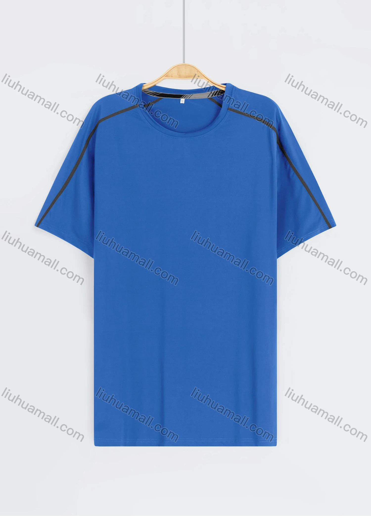 Wholesale Men's Sporty Plain Round Neck Short Sleeve Tee - Liuhuamall