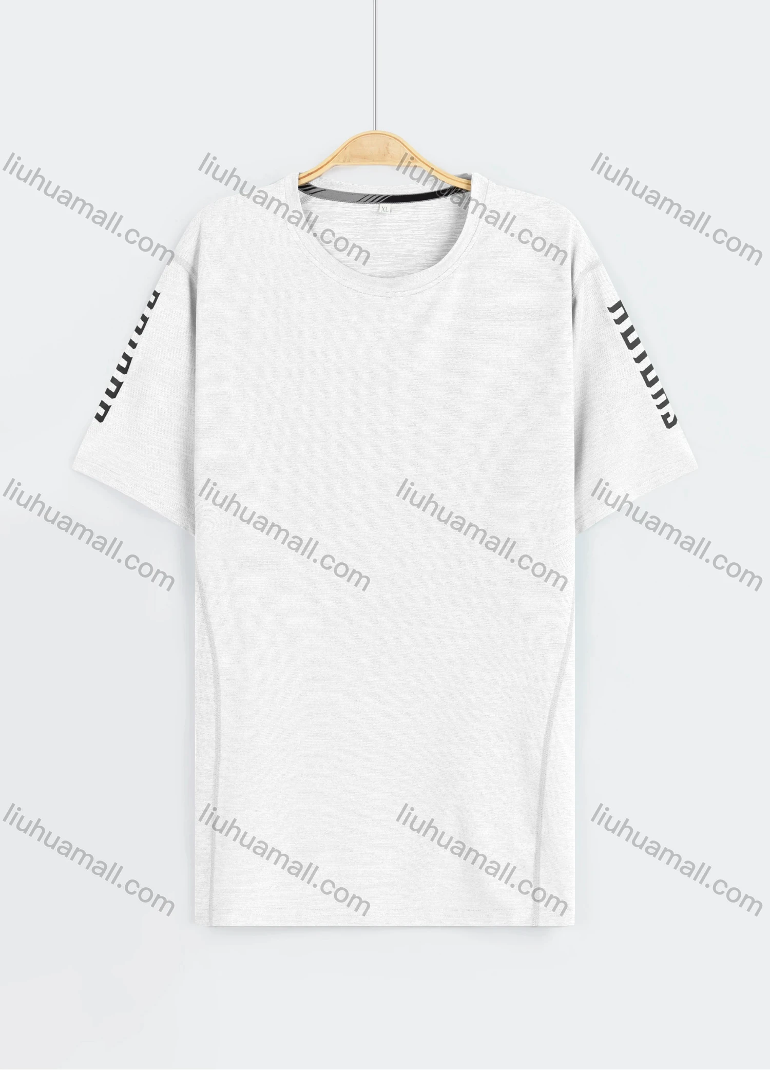 Wholesale Men's Athletic Plain Letter Print Round Neck Short Sleeve Tee - Liuhuamall