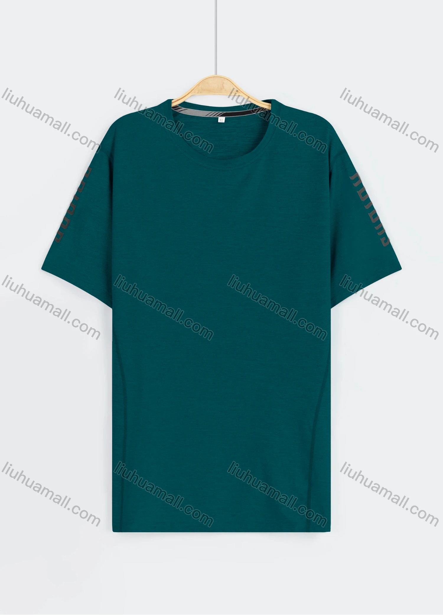 Wholesale Men's Athletic Plain Letter Print Round Neck Short Sleeve Tee - Liuhuamall