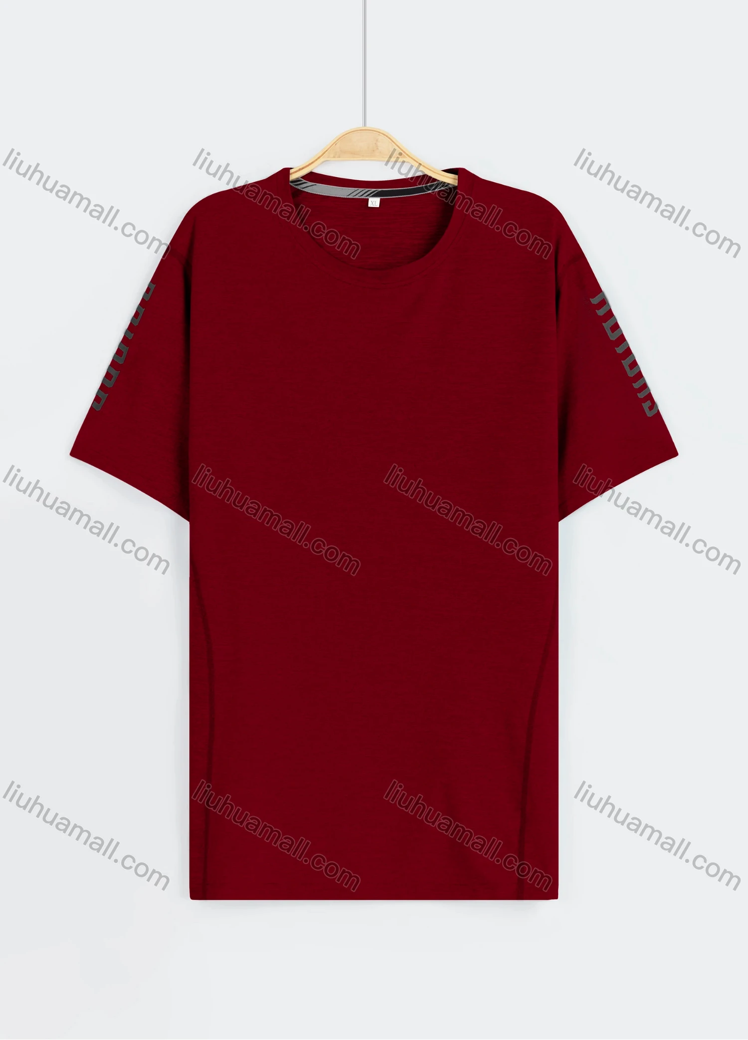 Wholesale Men's Athletic Plain Letter Print Round Neck Short Sleeve Tee - Liuhuamall